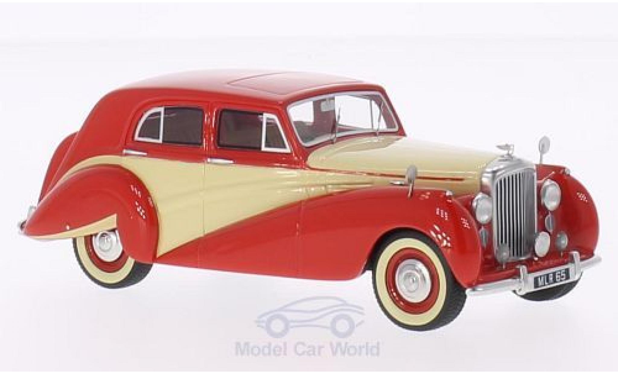 Bentley Mark 6 1/43 BoS Models MK VI Harold Radford Countryman Saloon rood/beige RHD 1951 modelauto