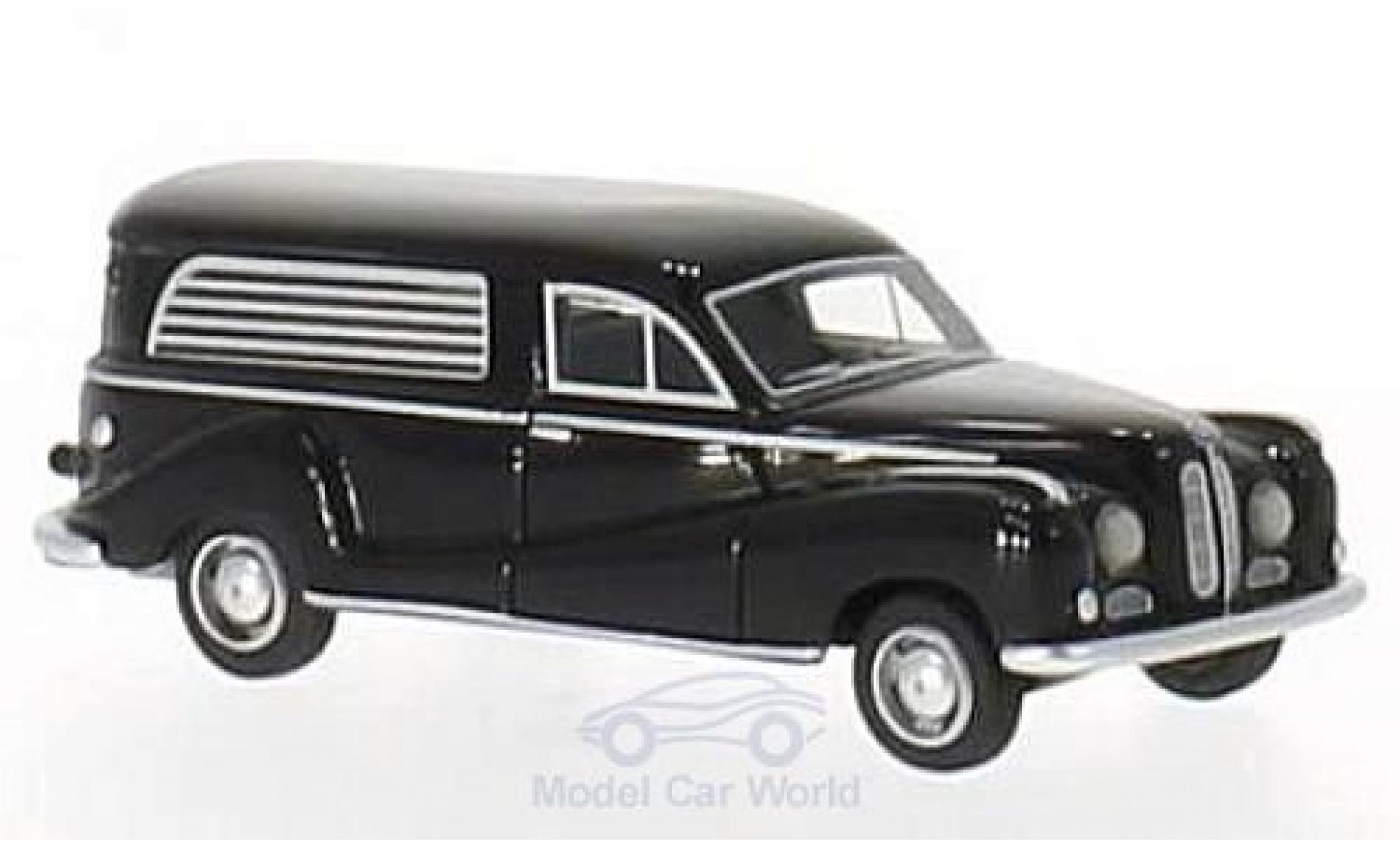 Bmw 502 1/87 BoS Models zwart 1952 Bestattungswagen modelauto