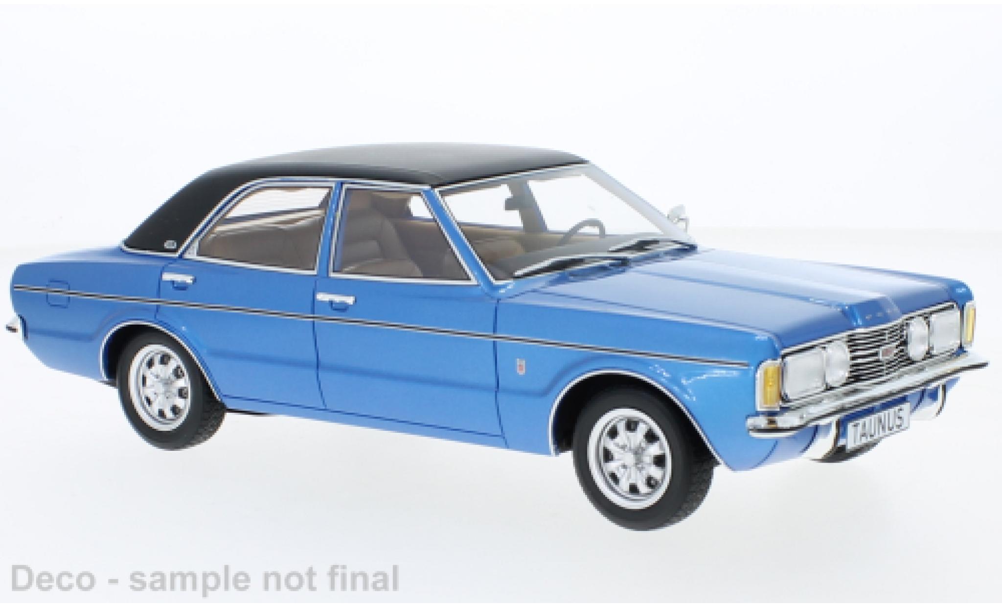Ford Taunus 1/18 BoS Models TC GXL metallic blauw/zwart 1972 modelauto