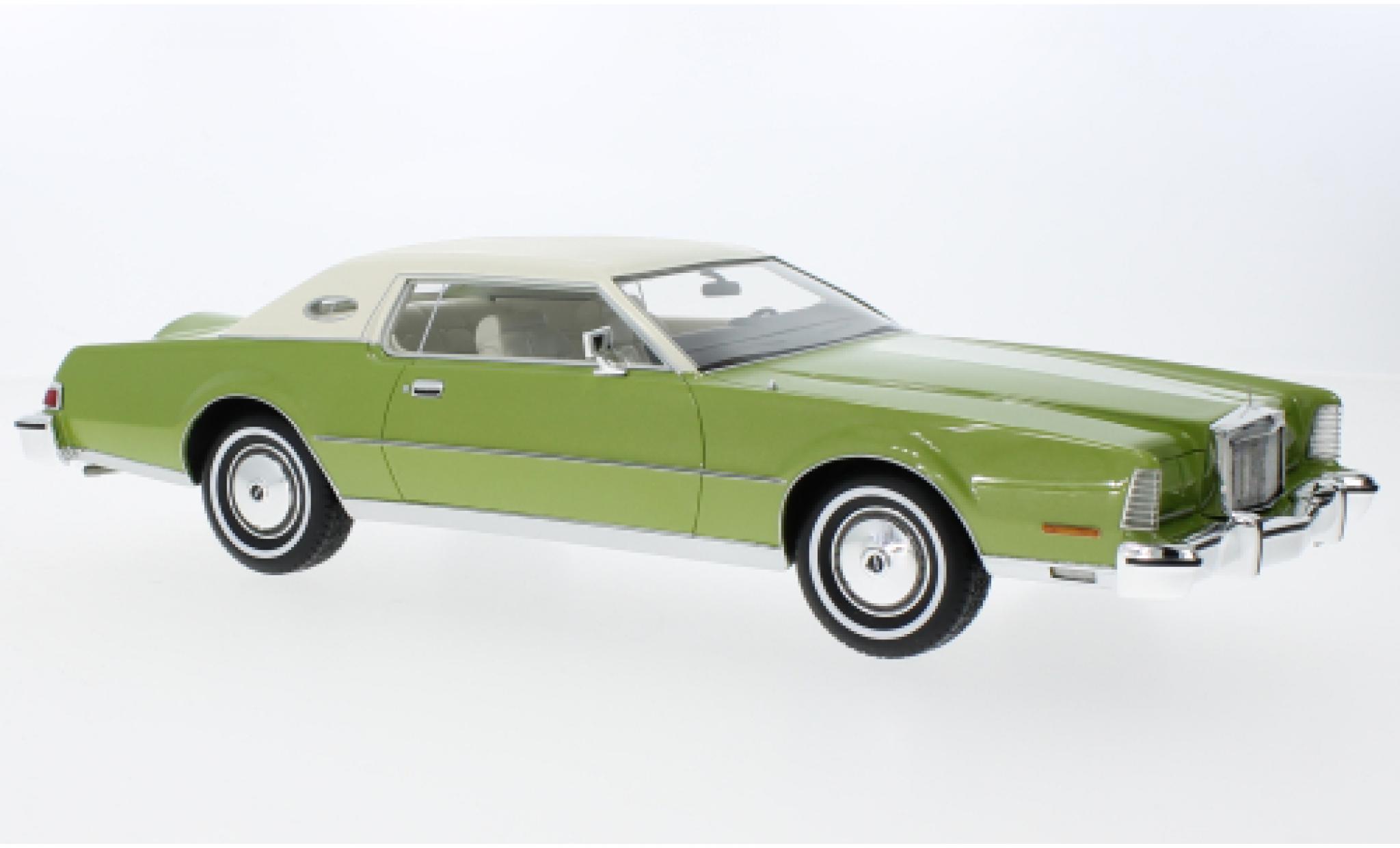 Lincoln Continental 1/18 BoS Models Mark IV metallic groen/wit 1974 modelauto