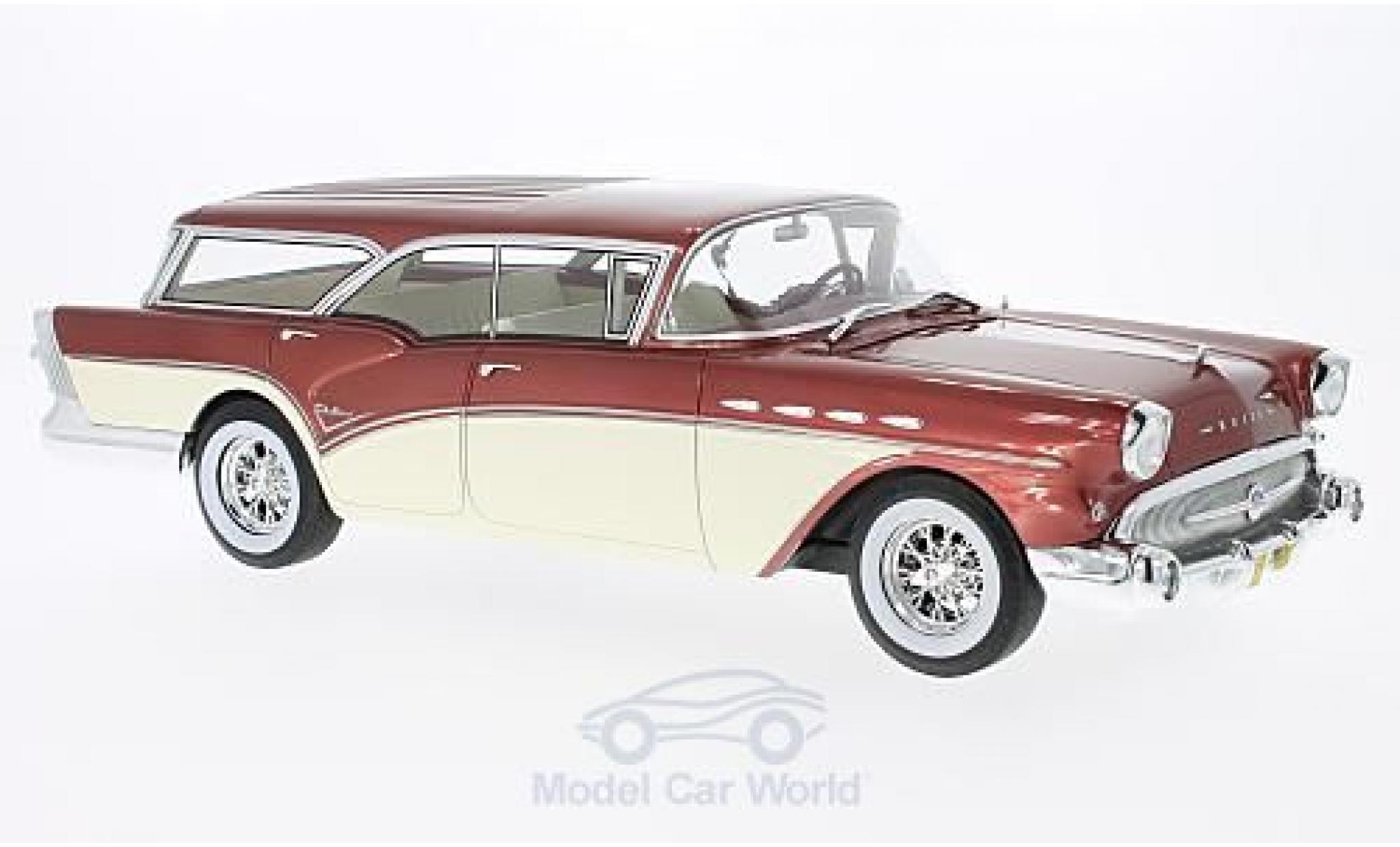 Buick Century 1/18 BoS Models Caballero Estate metallic rood/beige 1957 ohne Vitrine modelauto