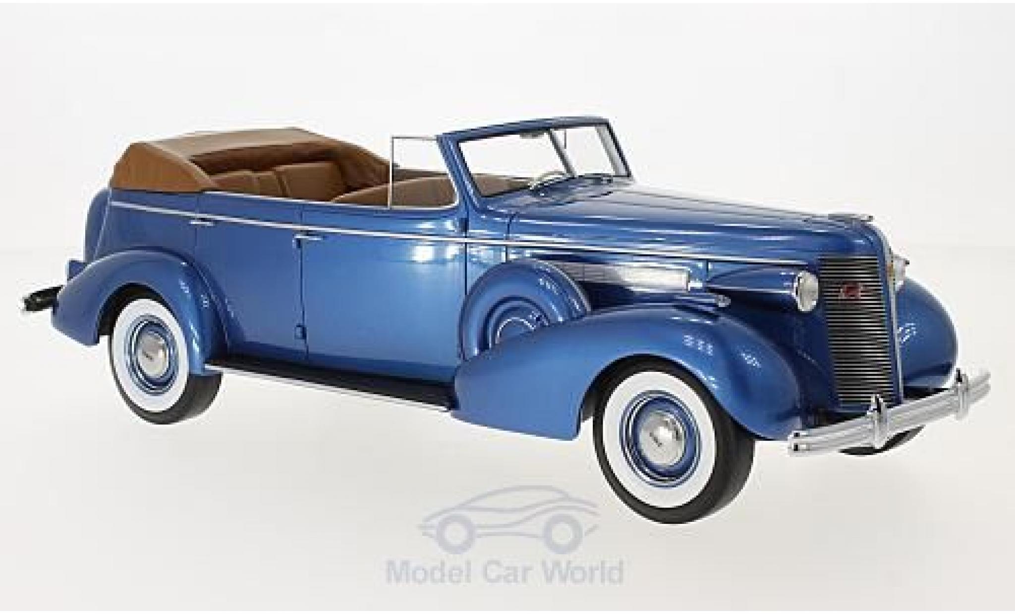 Buick Roadmaster 1/18 BoS Models 80-C Four-Door Phaeton metallic blauw 1937 modelauto