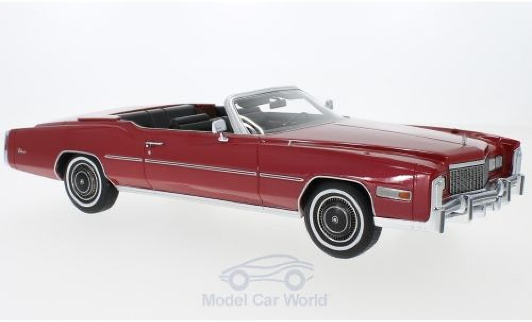 Cadillac Eldorado 1/18 BoS Models Cabriolet metallic rood 1976 modelauto