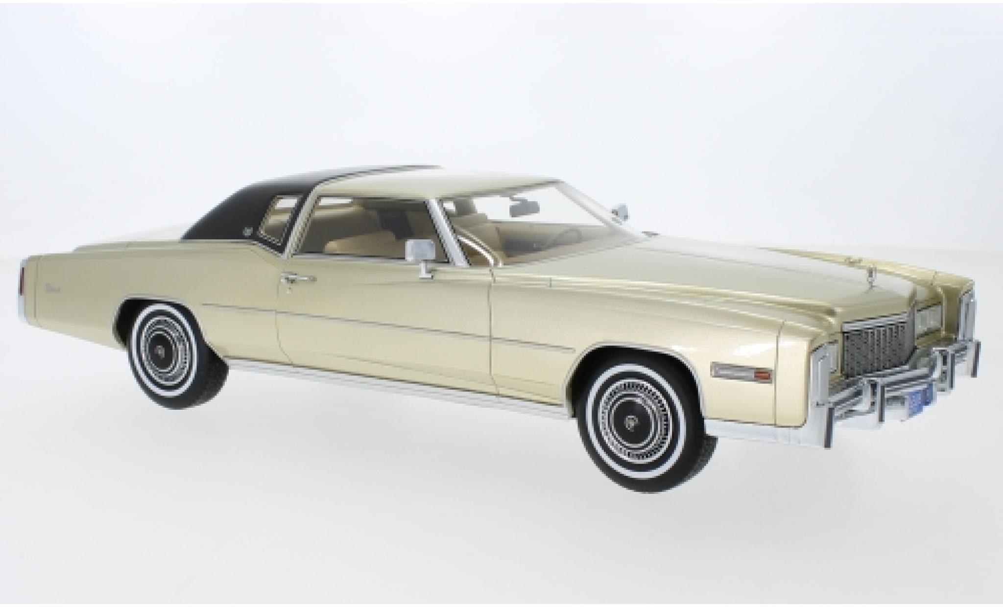 Cadillac Eldorado 1/18 BoS Models Coupe gold/matt-zwart 1976 modelauto