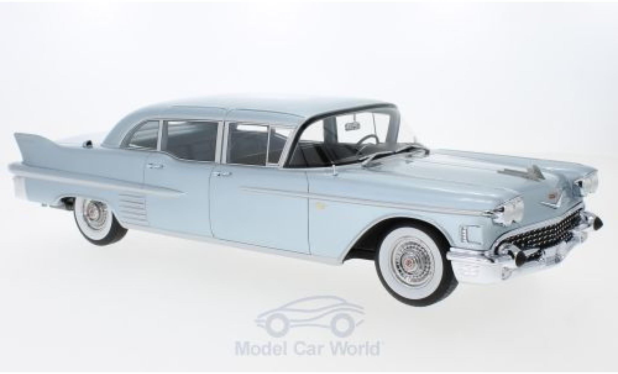 Cadillac Fleetwood 1/18 BoS Models 75 Sedan metallic blauw 1958 modelauto
