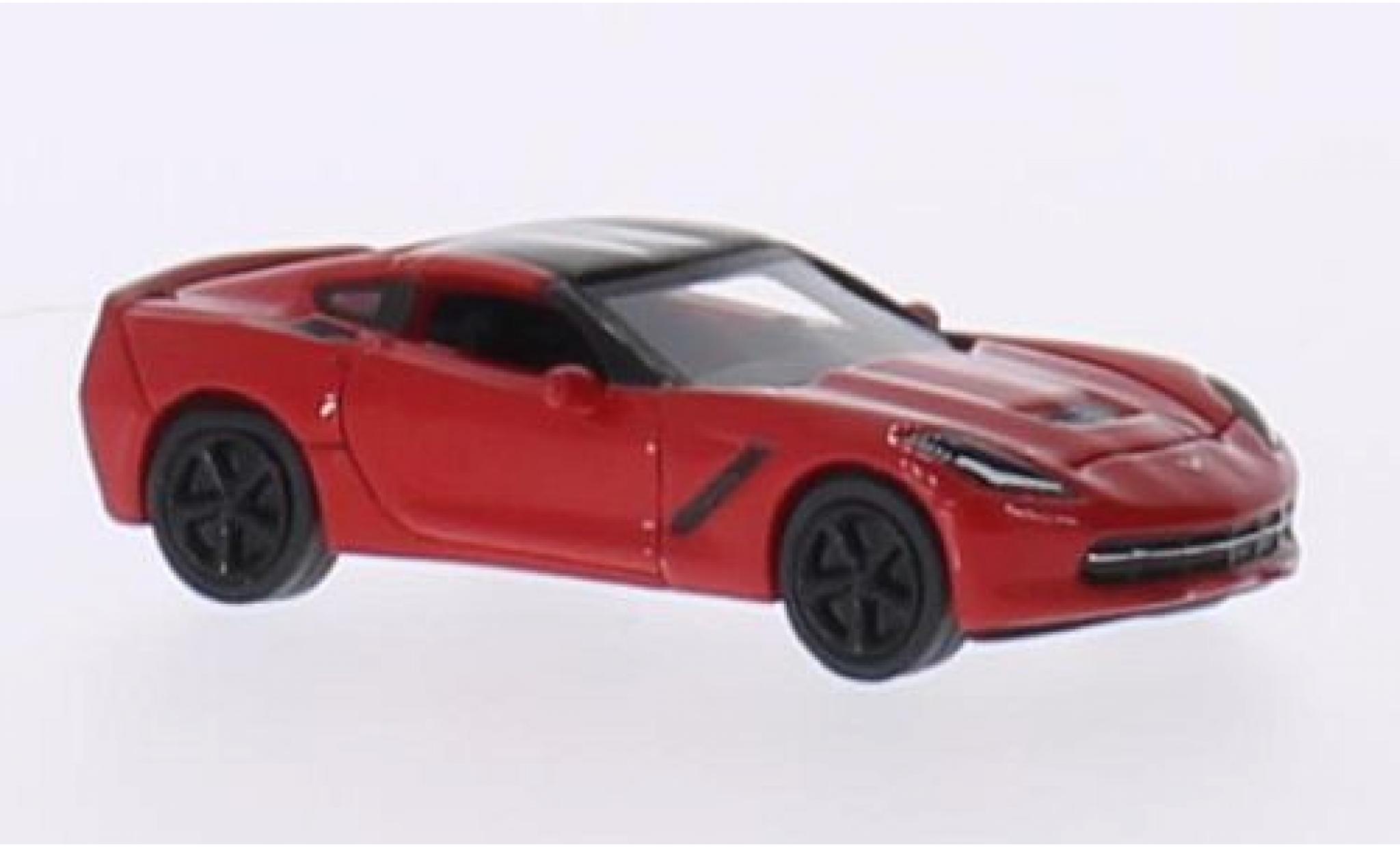 Chevrolet Corvette 1/87 BoS Models (C7) Stingray rood/zwart 2013 modelauto