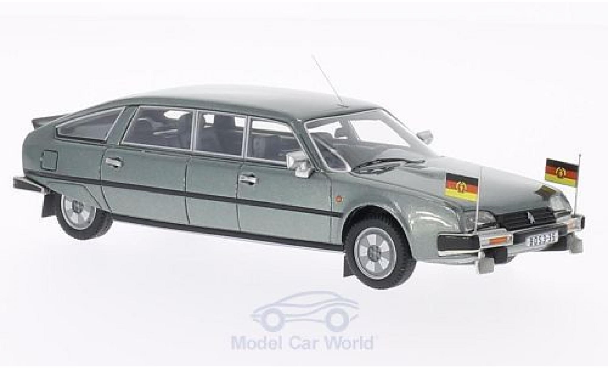 Citroen CX 1/43 BoS Models Nilsson metallic grijs 1985 DDR-Staatslimousine mit Standarten modelauto