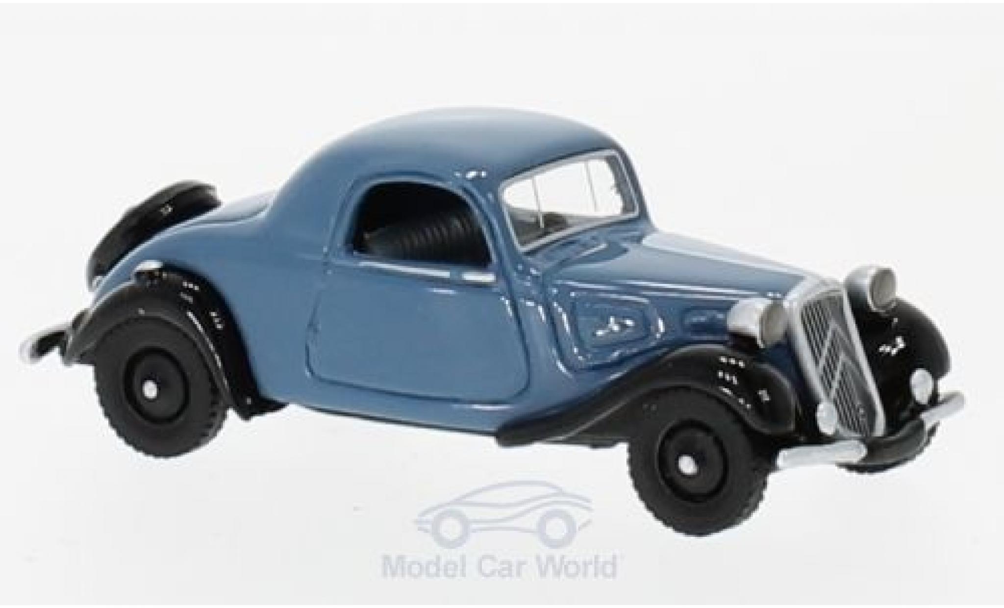 Citroen Traction 1/87 BoS Models Avant Faux Cabriolet blauw/zwart 1936 modelauto