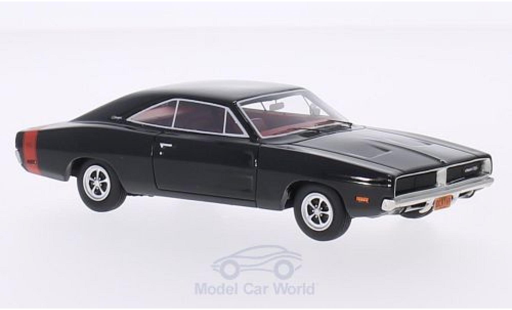 Dodge Charger 1969 1/43 BoS Models R/T zwart 1969 modelauto