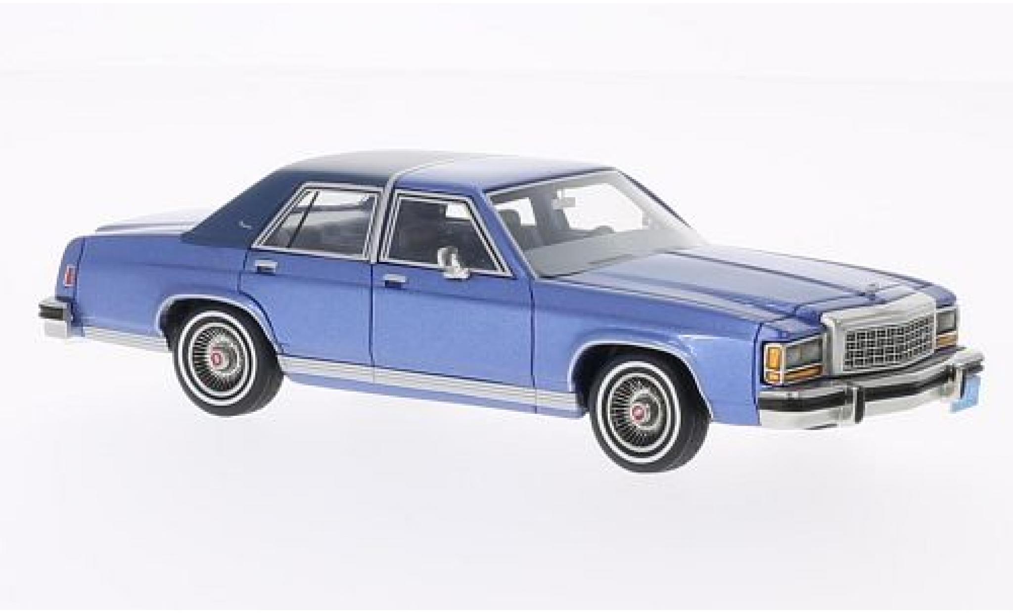Ford LTD 1/43 BoS Models Crown Victoria metallic blauw/matt-blauw 1987 limit&eacute;e edition modelauto