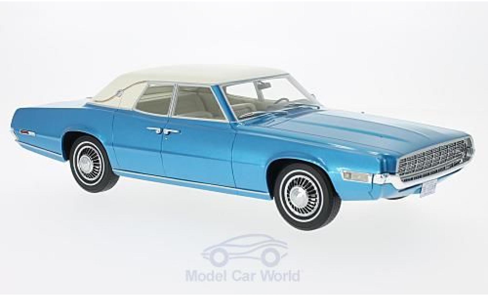 Ford Thunderbird 1/18 BoS Models Landau metallic blauw/wit 1968 modelauto
