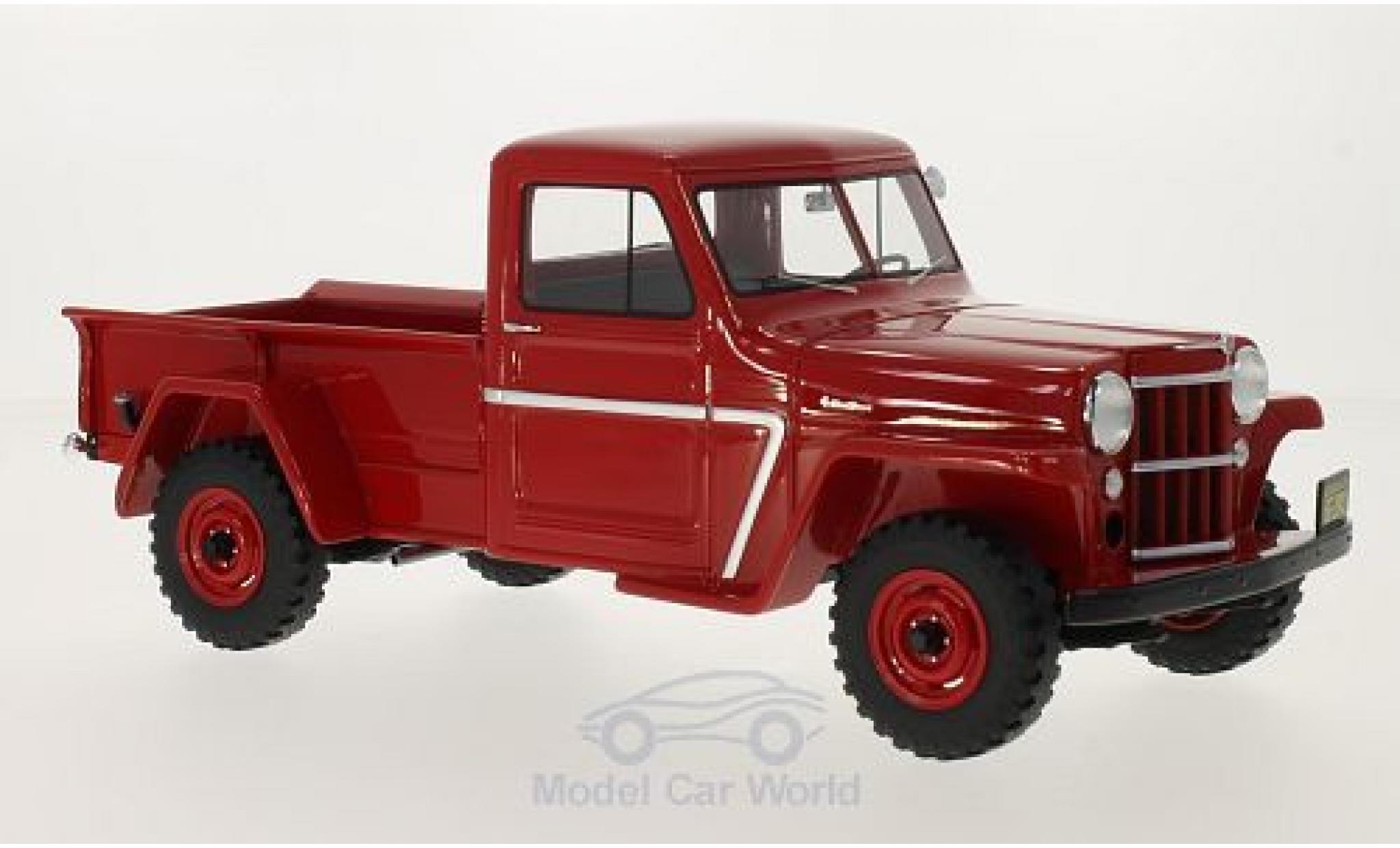 Jeep Willys 1/18 BoS Models Pick Up rood 1954 modelauto