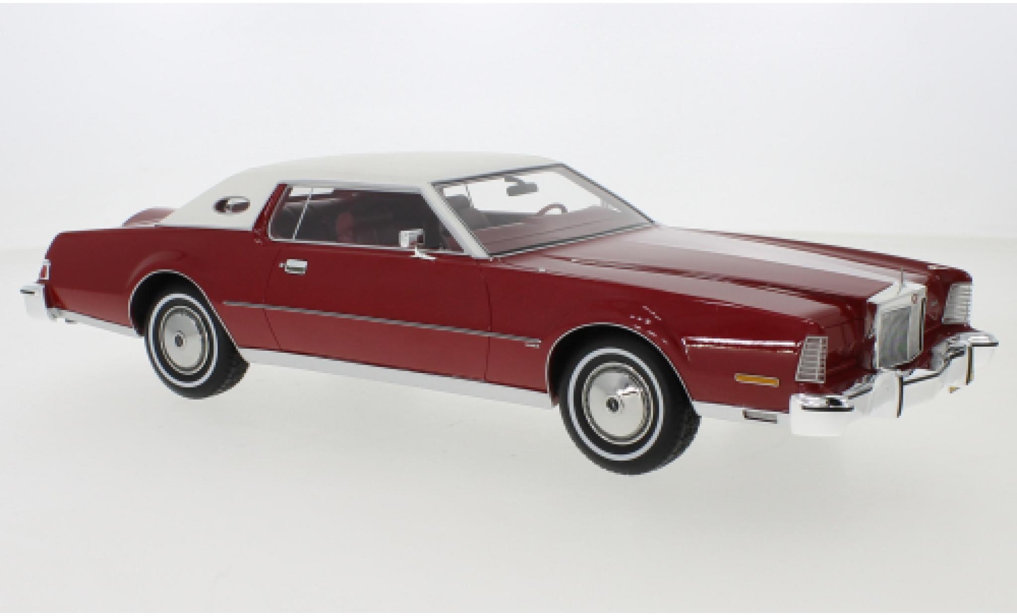 Lincoln Continental 1/18 BoS Models Mark IV metallic rood/wit 1974 modelauto
