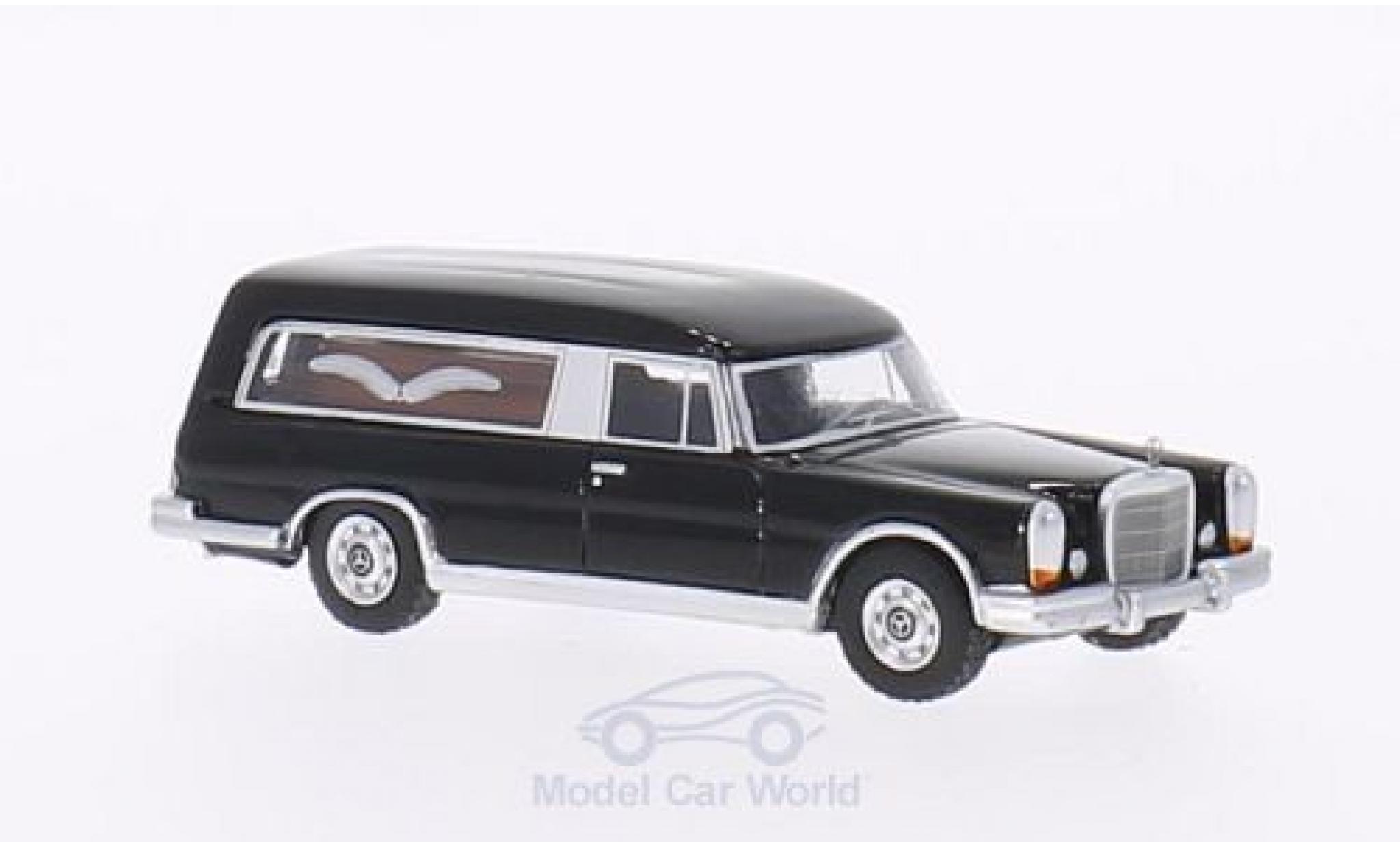 Mercedes 600 1/87 BoS Models (W100) Pollmann zwart 1969 Bestattungswagen modelauto
