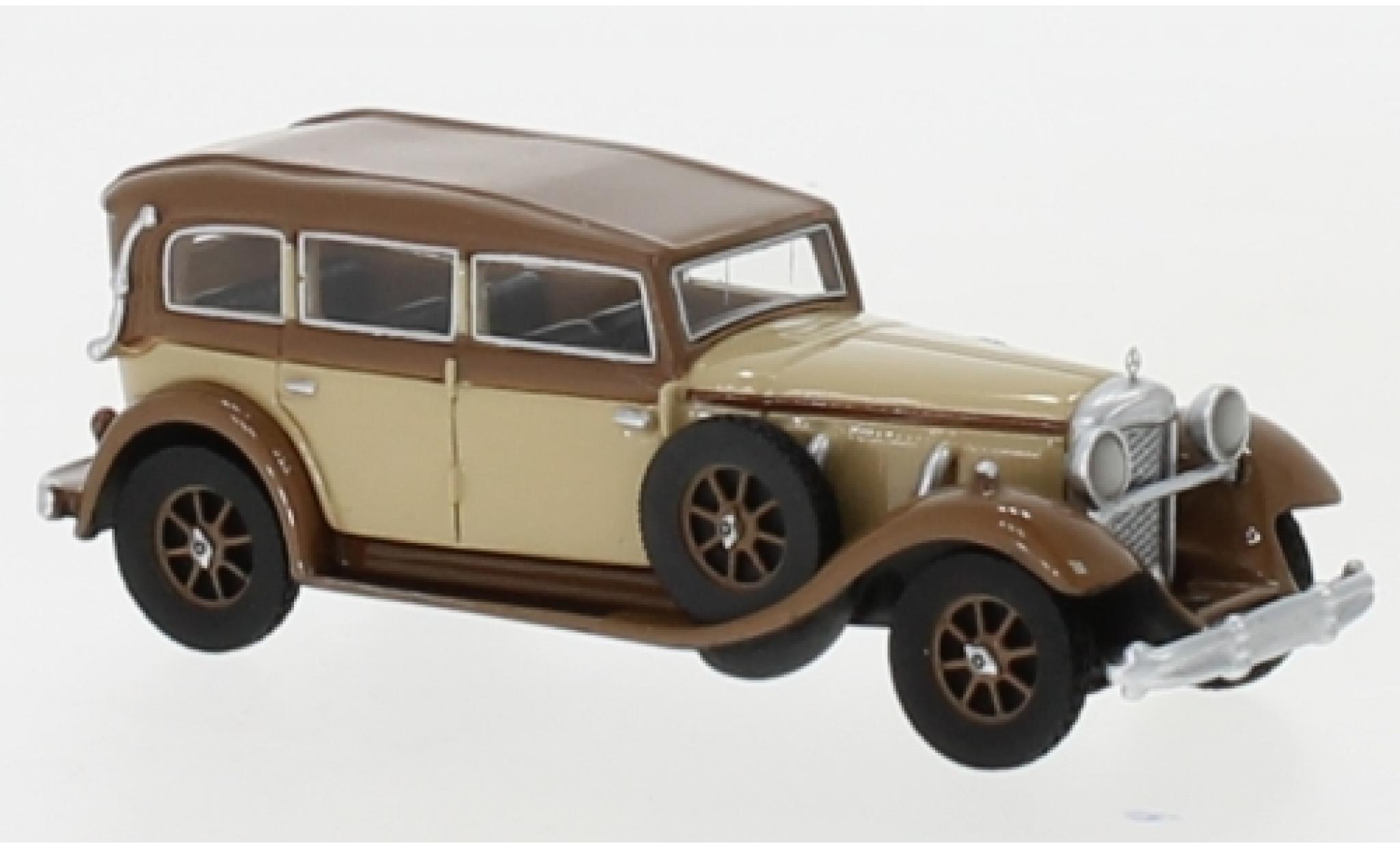 Mercedes 770 1/87 BoS Models (W07) Closed Cabriolet beige/bruin RHD 1930 modelauto