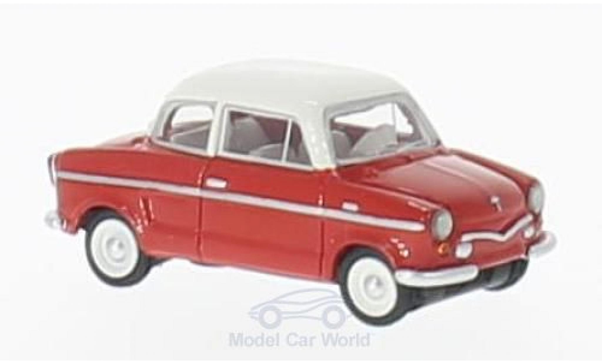 NSU Prinz 1/18 BoS Models III rood/wit 1960 modelauto
