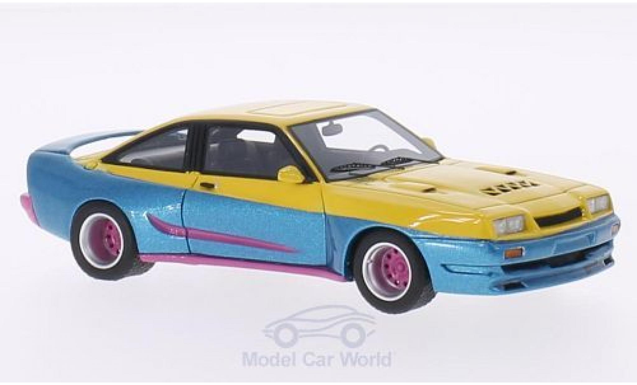 Opel Manta B 1/43 BoS Models B Mattig metallic geel/metallic blauw 1991 modelauto
