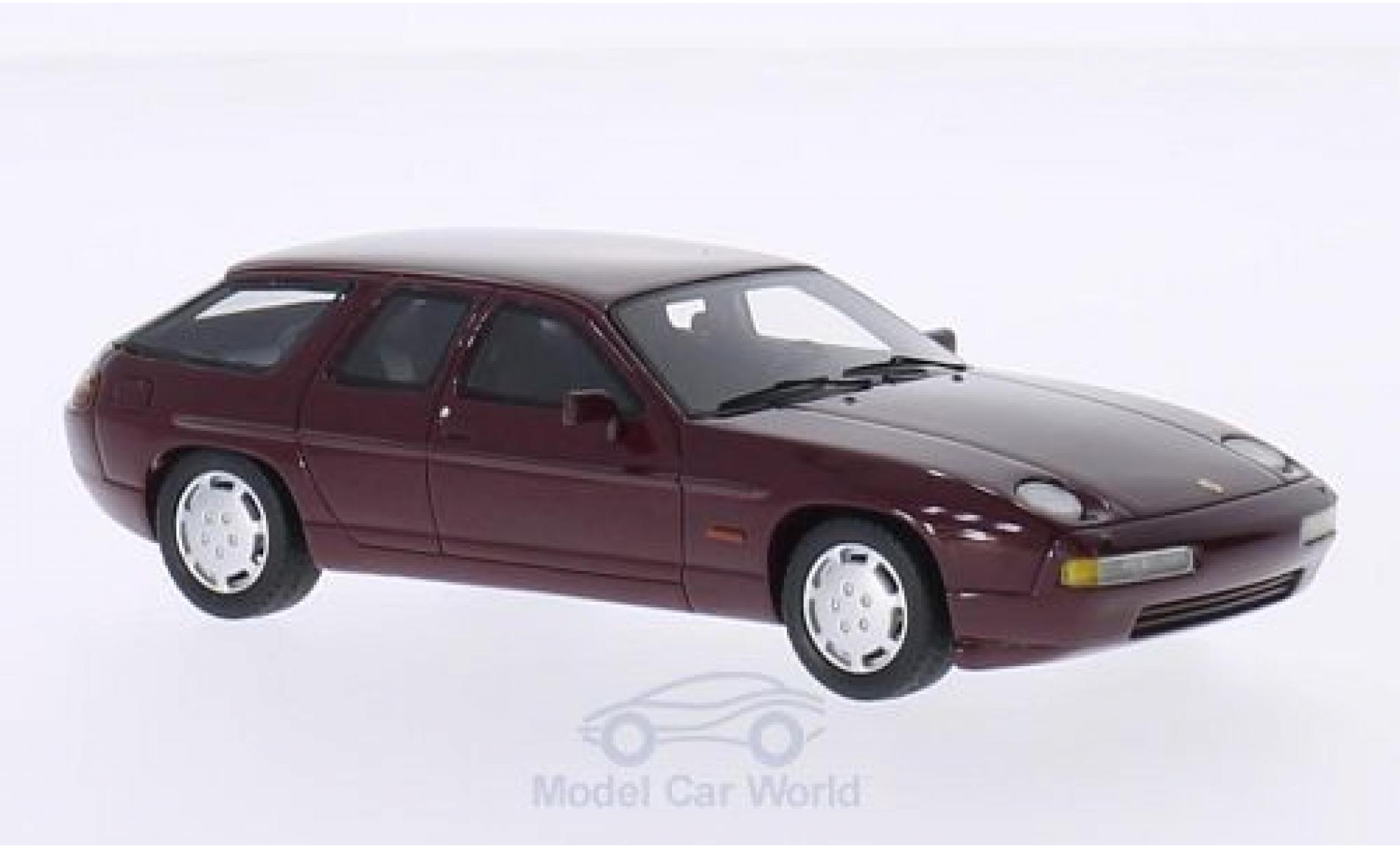 Porsche 928 1/43 BoS Models H50 Concept metallic rood 1987 modelauto
