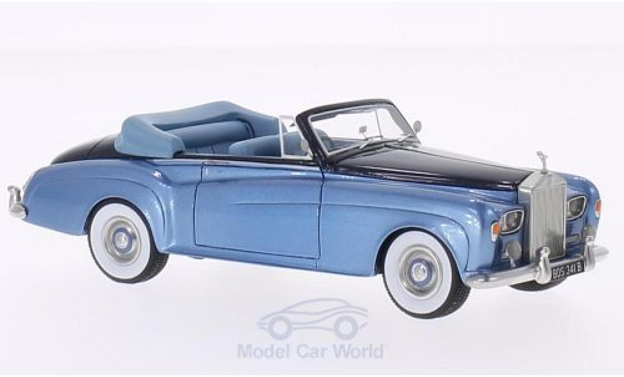 Rolls Royce Silver Cloud 1/43 BoS Models III DHC metallic blauw/metallic blauw RHD 1964 modelauto