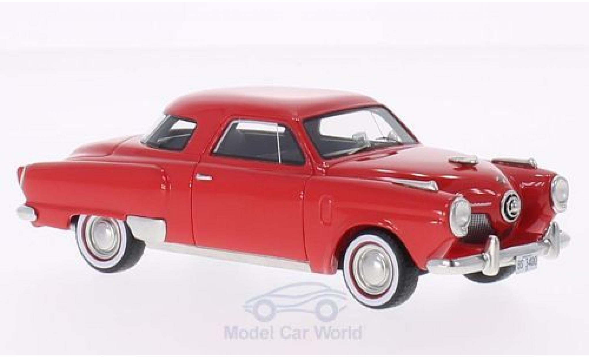 Studebaker Champion 1/43 BoS Models Starlight Coupe rood 1951 modelauto