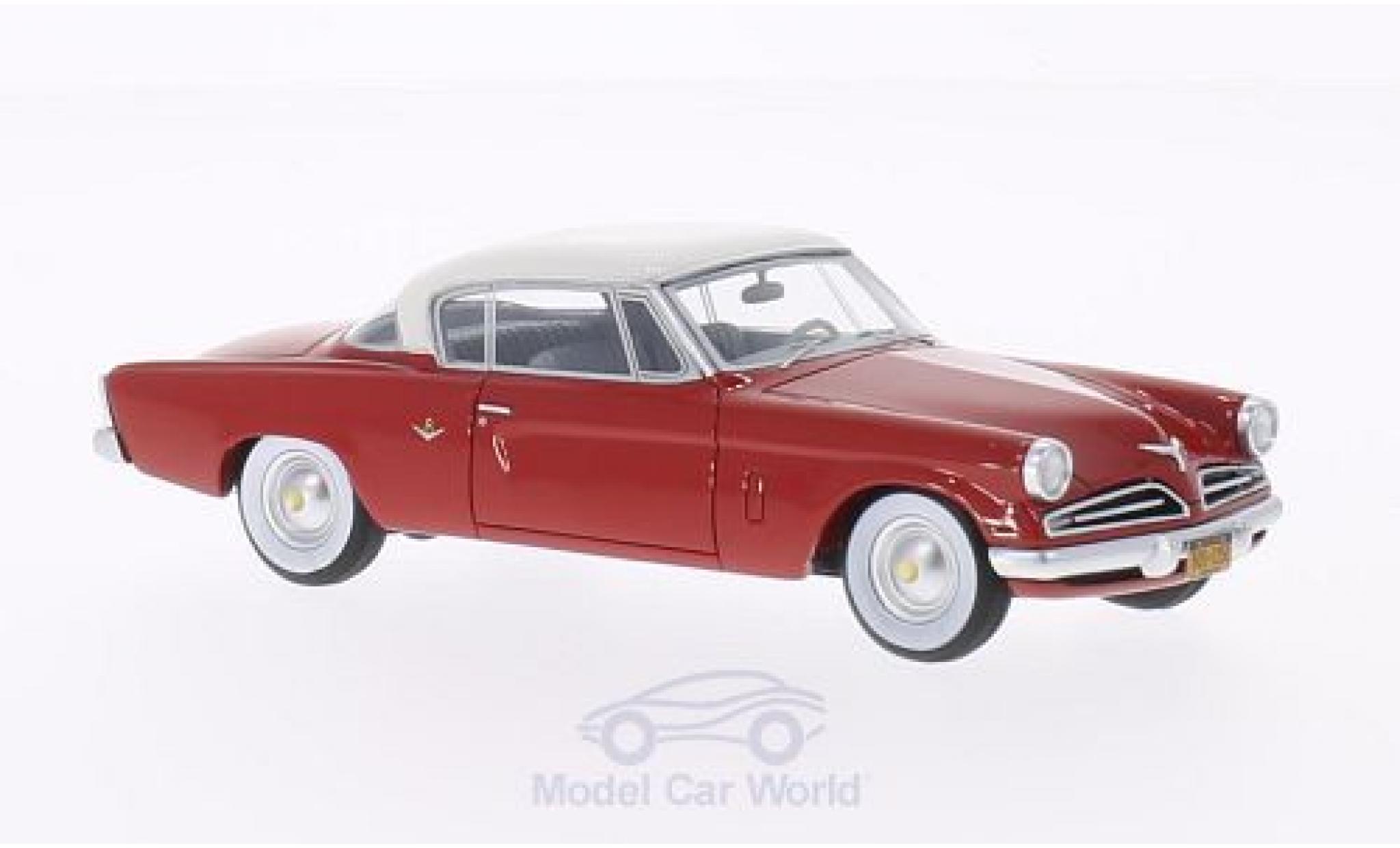 Studebaker Commander 1/87 BoS Models Starliner rood/wit 1953 modelauto