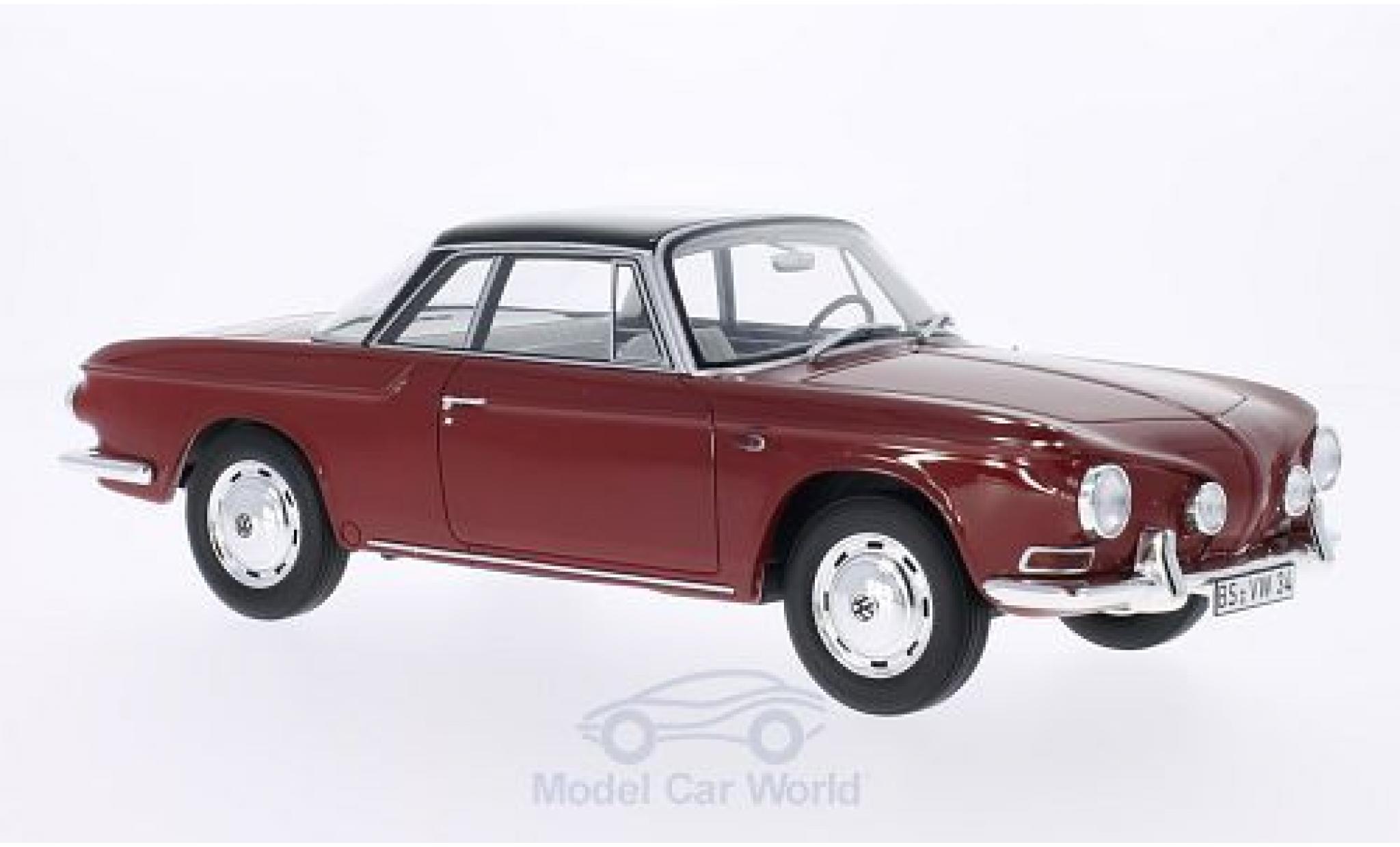 Volkswagen Karmann 1/18 BoS Models Ghia Typ 34 rood/zwart 1961 modelauto