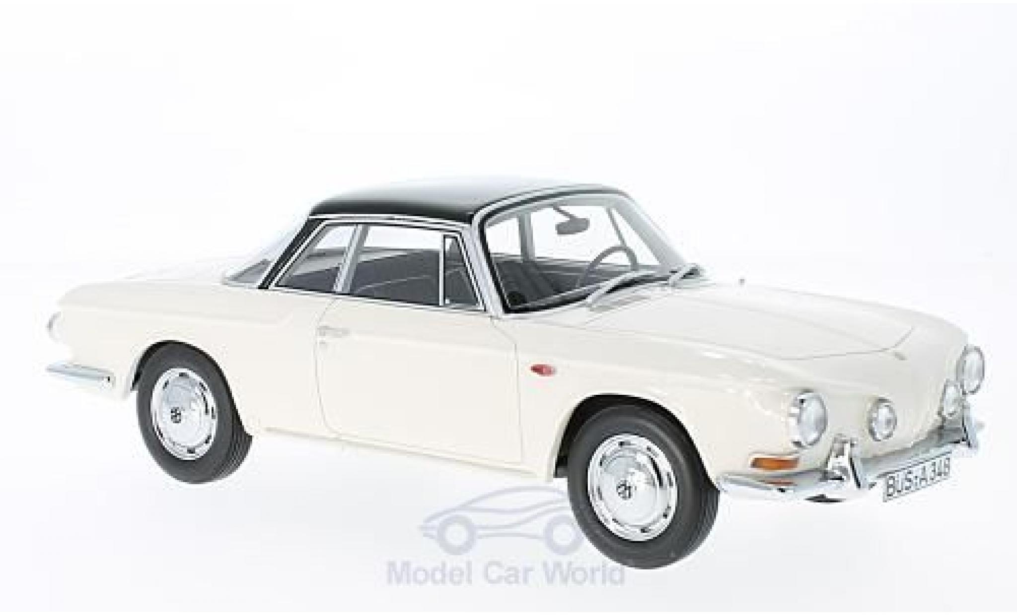 Volkswagen Karmann 1/18 BoS Models Ghia Typ 34 wit/zwart 1961 modelauto