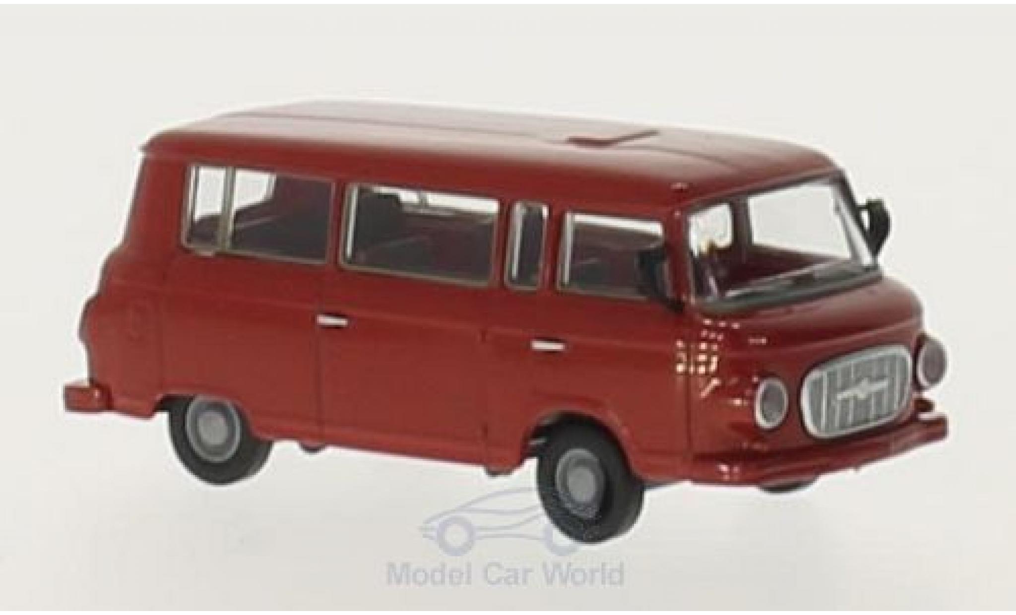 Barkas B 1000 1/87 Brekina Bus rood modelauto