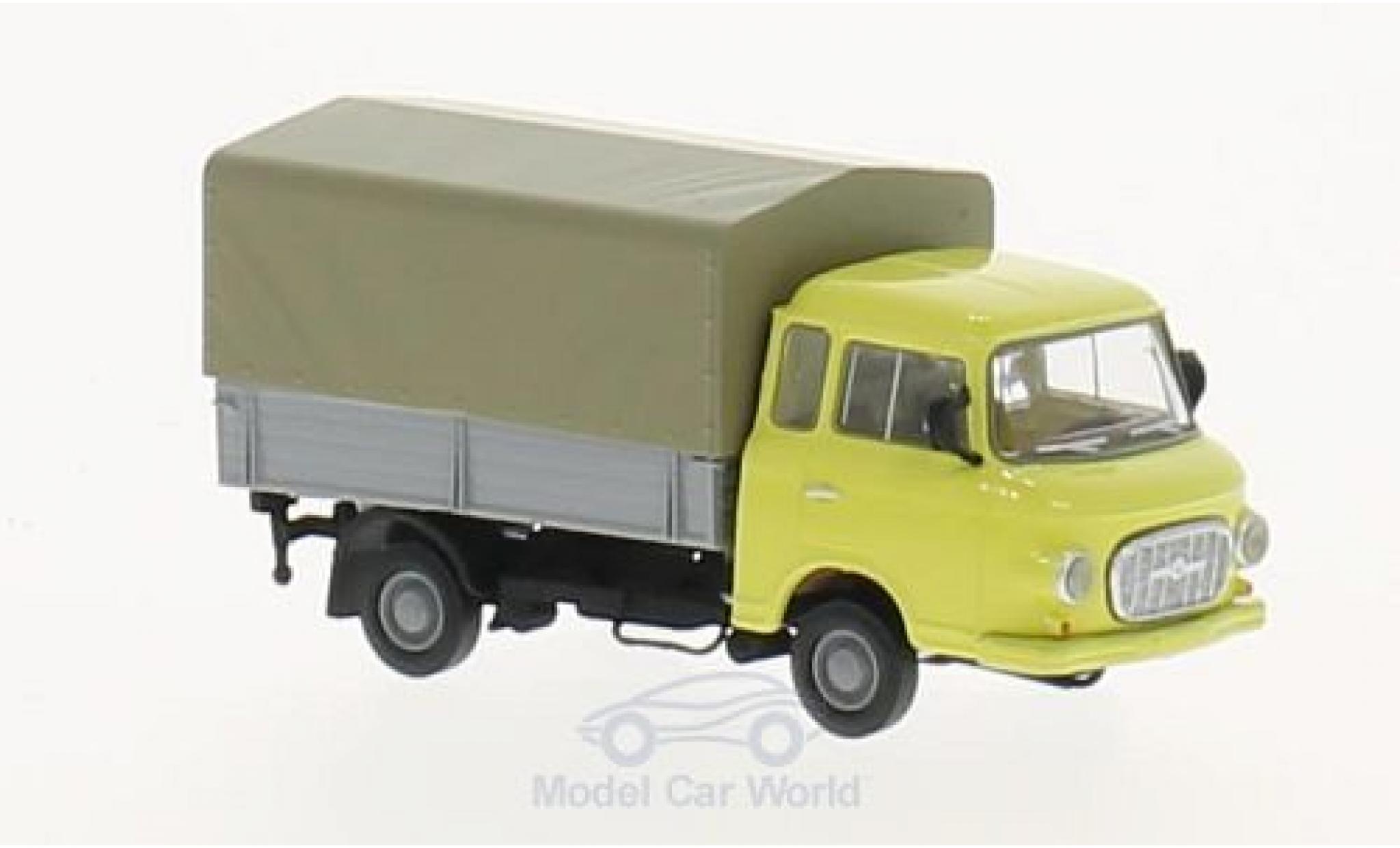 Barkas B 1000 1/87 Brekina geel Pritsche-Plane modelauto