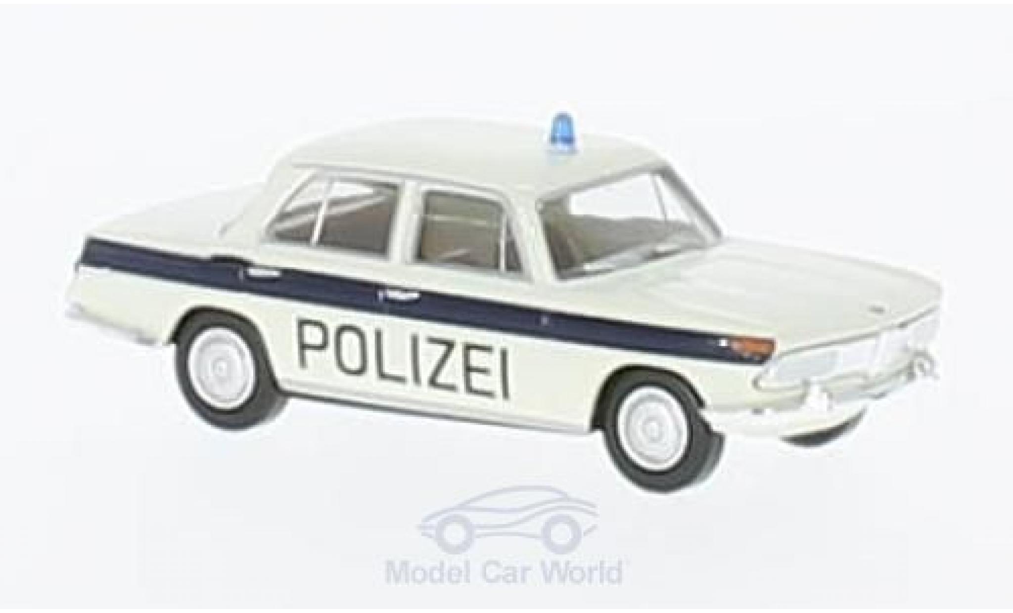 Bmw 2000 A 1/87 Brekina wit/blauw Politie Solothurn modelauto