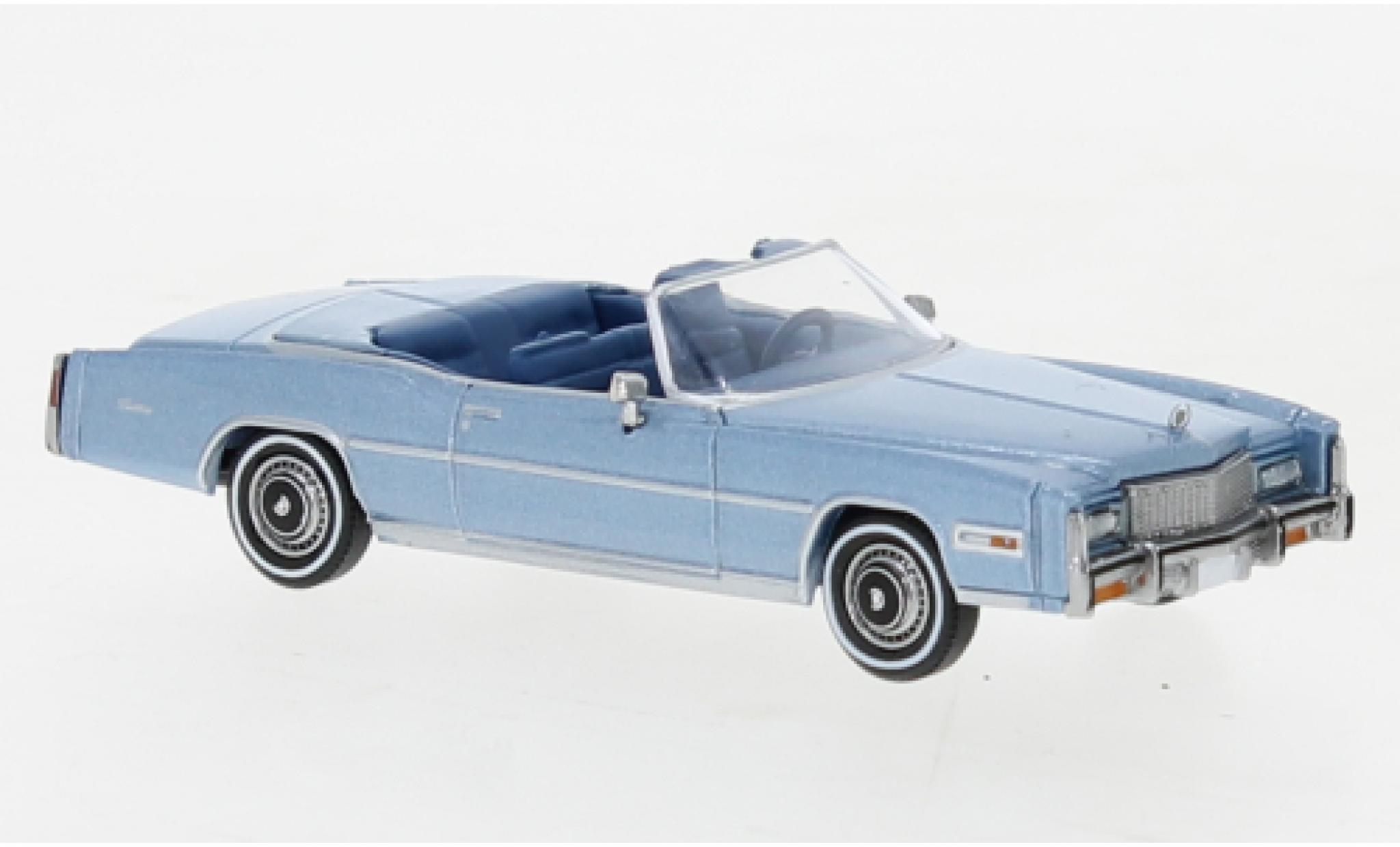 Cadillac Eldorado 1/87 Brekina Cabriolet metallic blauw clair 1976 modelauto