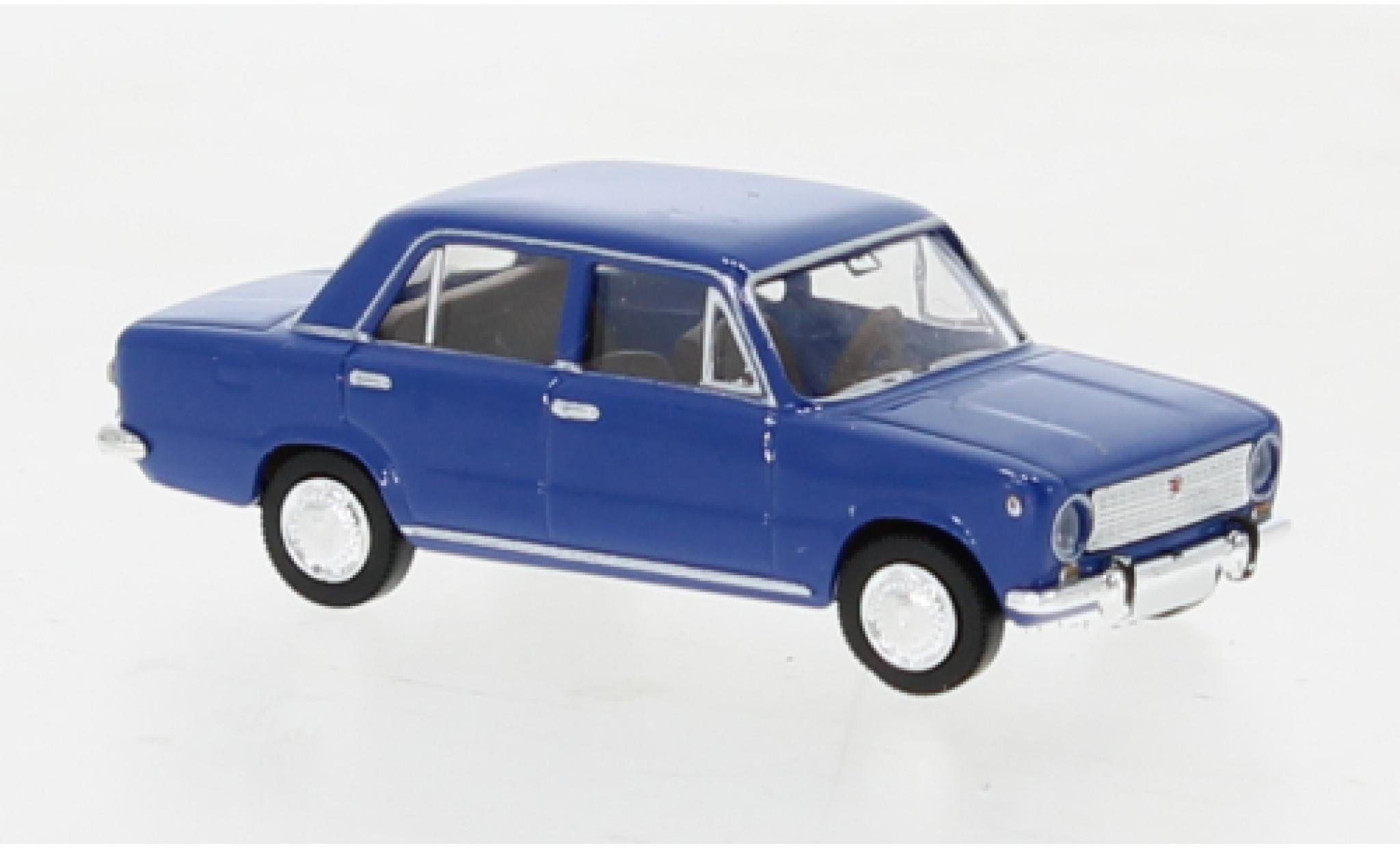 Fiat 124 1/87 Brekina blauw 1966 modelauto