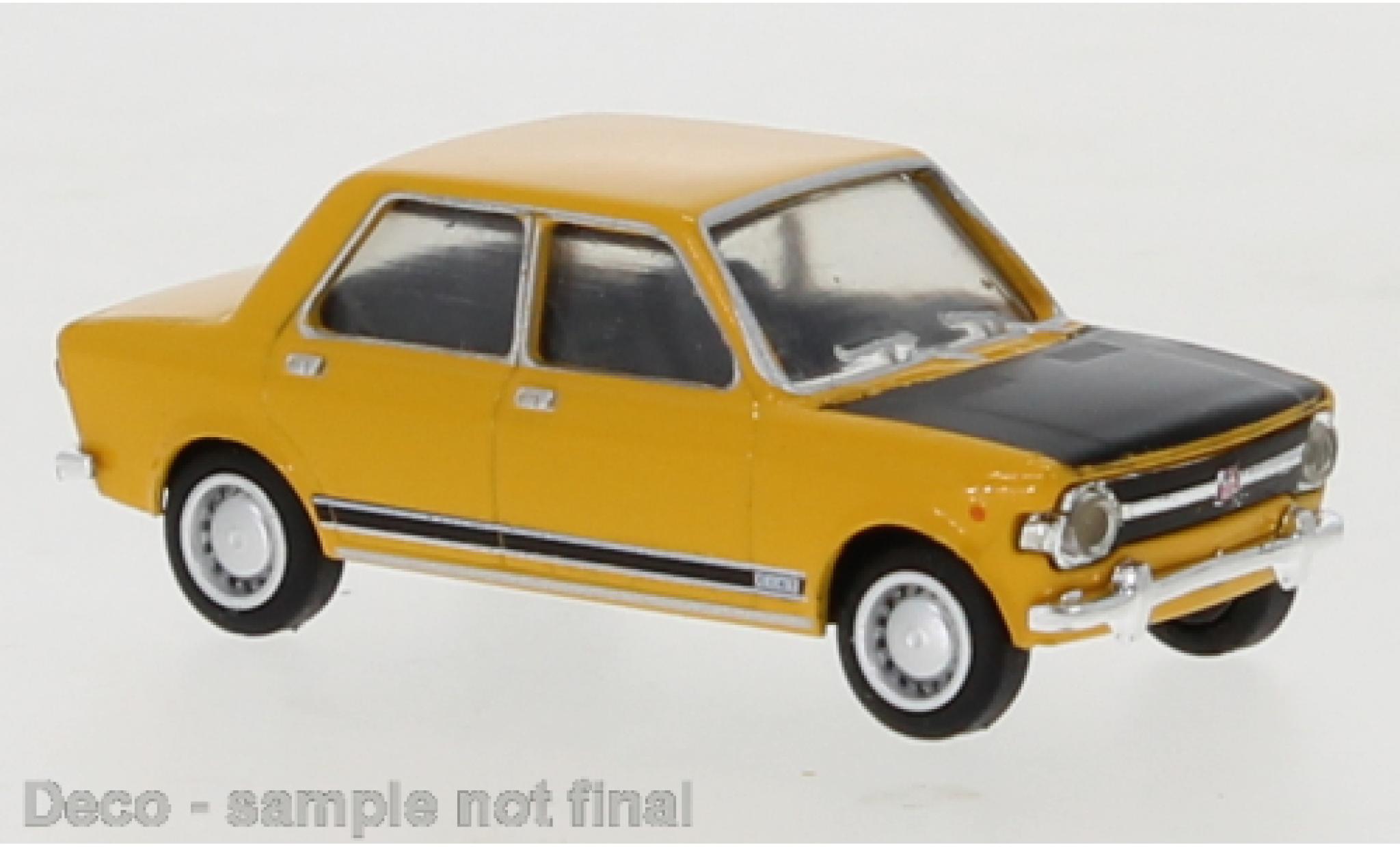 Fiat 128 1/87 Brekina geel/zwart 1969 modelauto