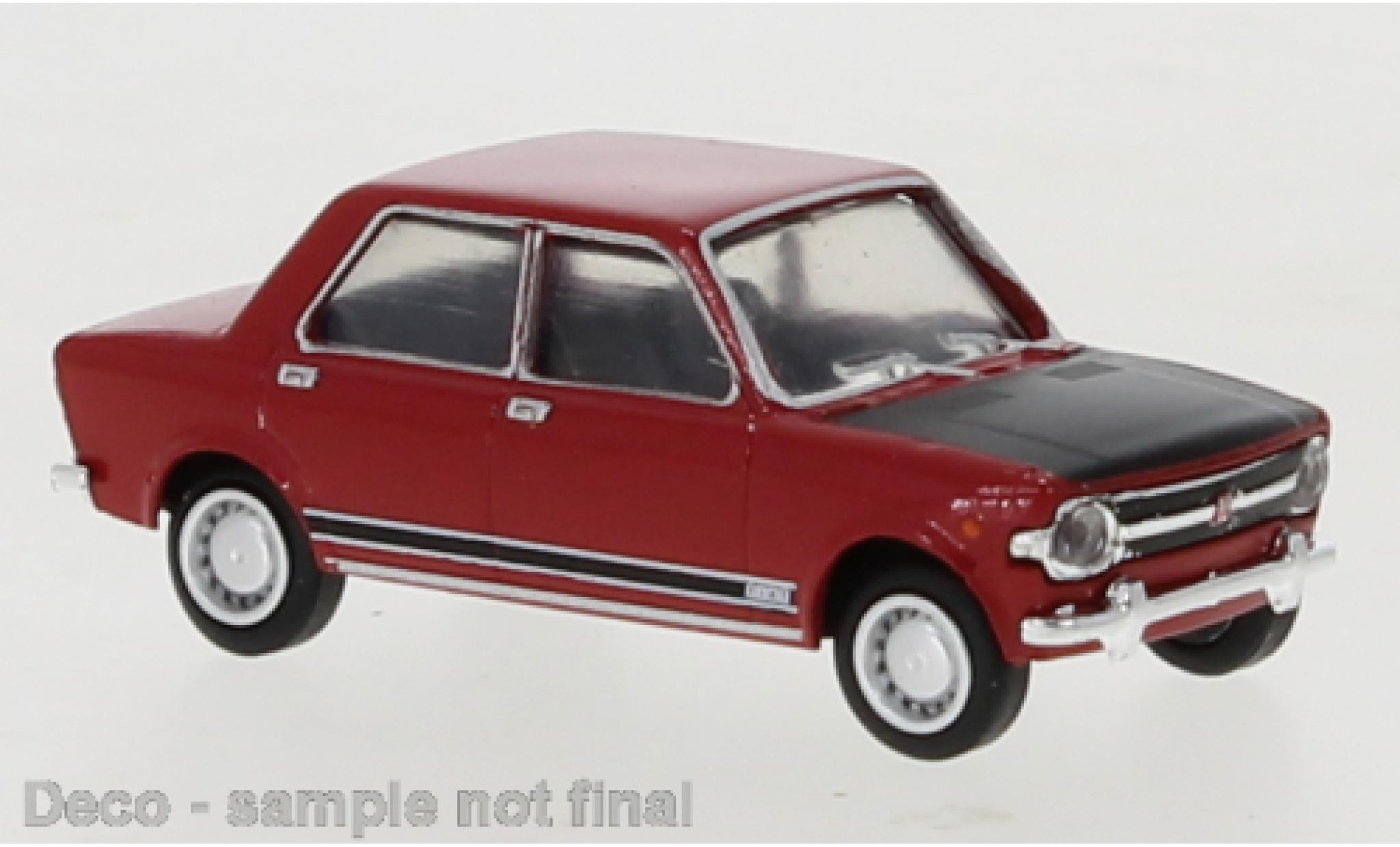 Fiat 128 1/87 Brekina rood/zwart 1969 modelauto