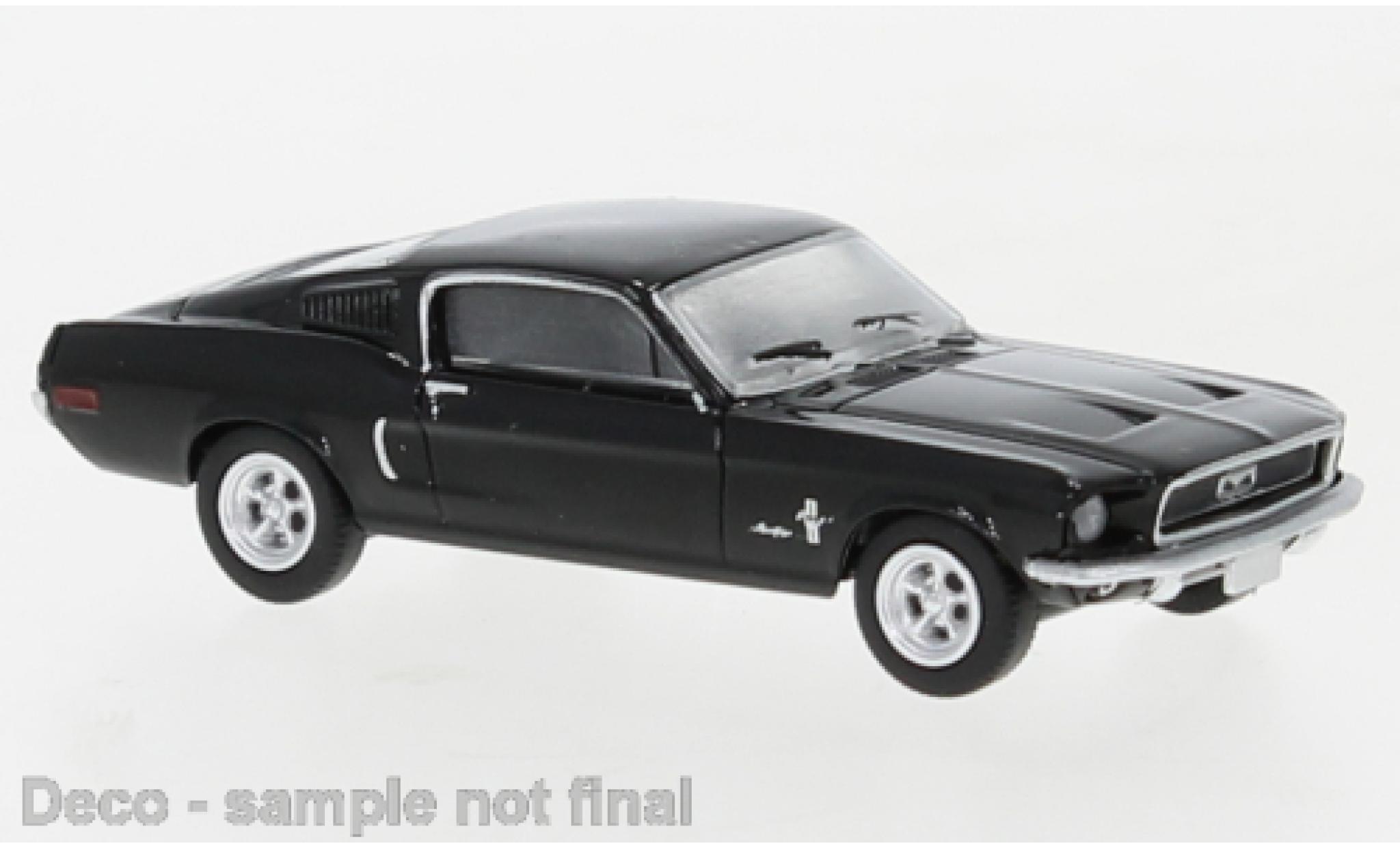 Ford Mustang 1/87 Brekina Fastback zwart 1968 modelauto