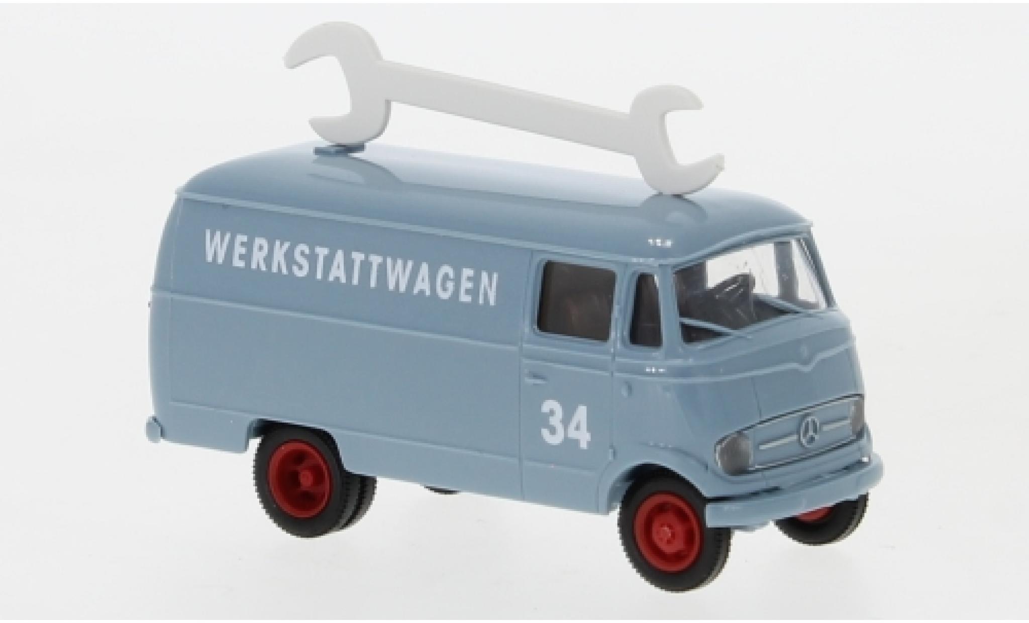 Mercedes CLA 1/87 Brekina L 319 bestelwagen blauw clair Werkstattwagen 1956 modelauto