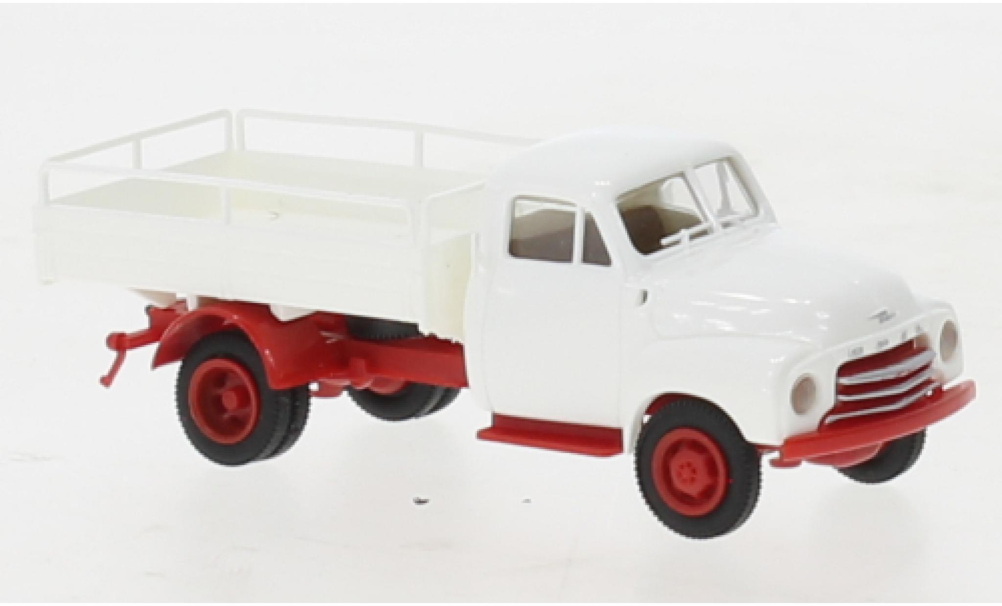 Opel Blitz 1/87 Brekina Bierpritsche wit/rood 1952 modelauto