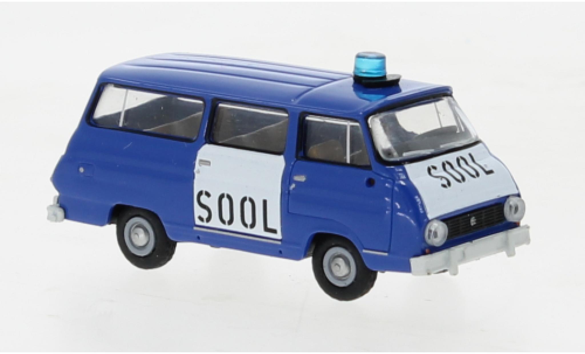 Skoda 1203 1/87 Brekina bus blauw SOOL 1969 modelauto