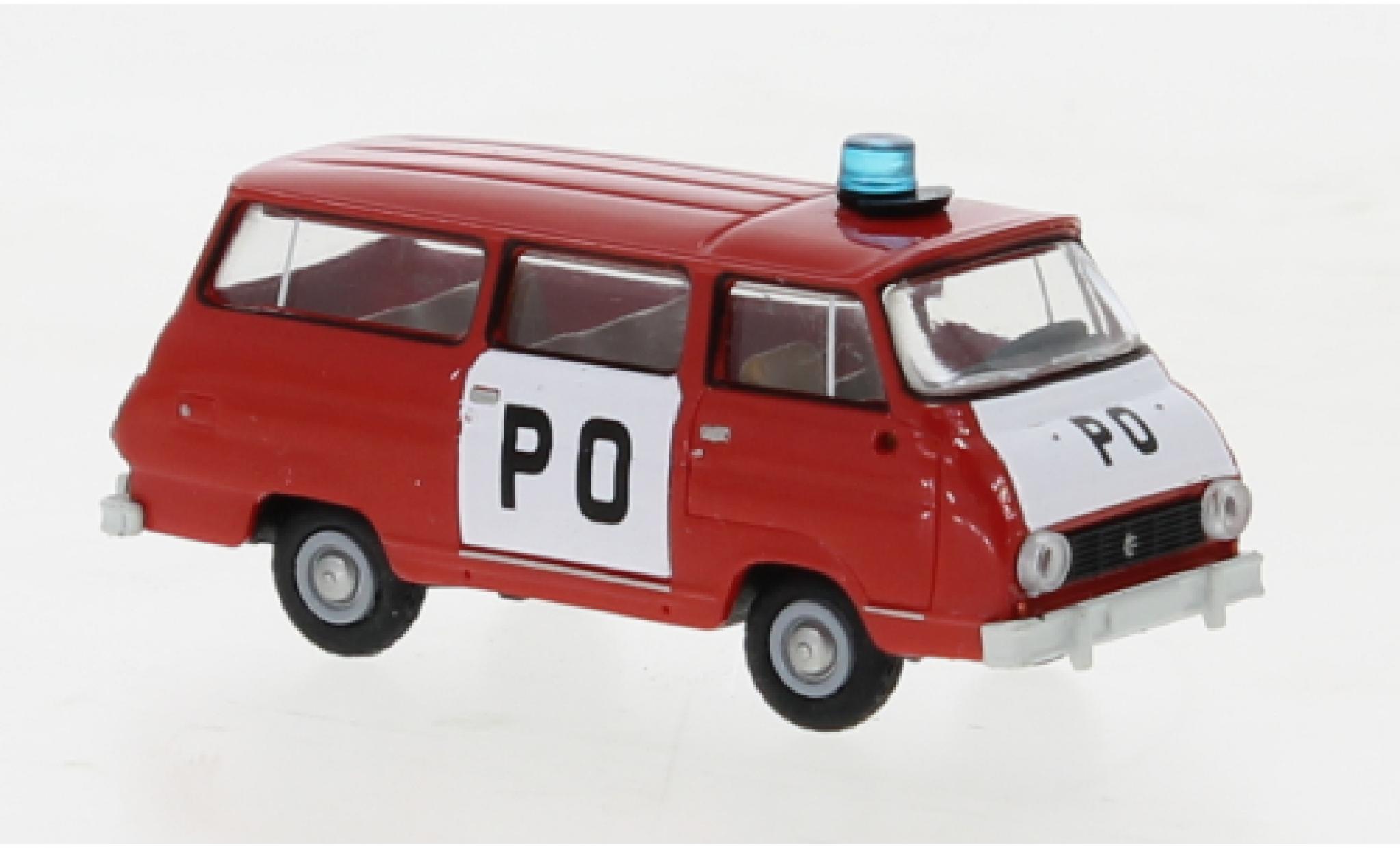 Skoda 1203 1/87 Brekina bus rood PO 1969 modelauto