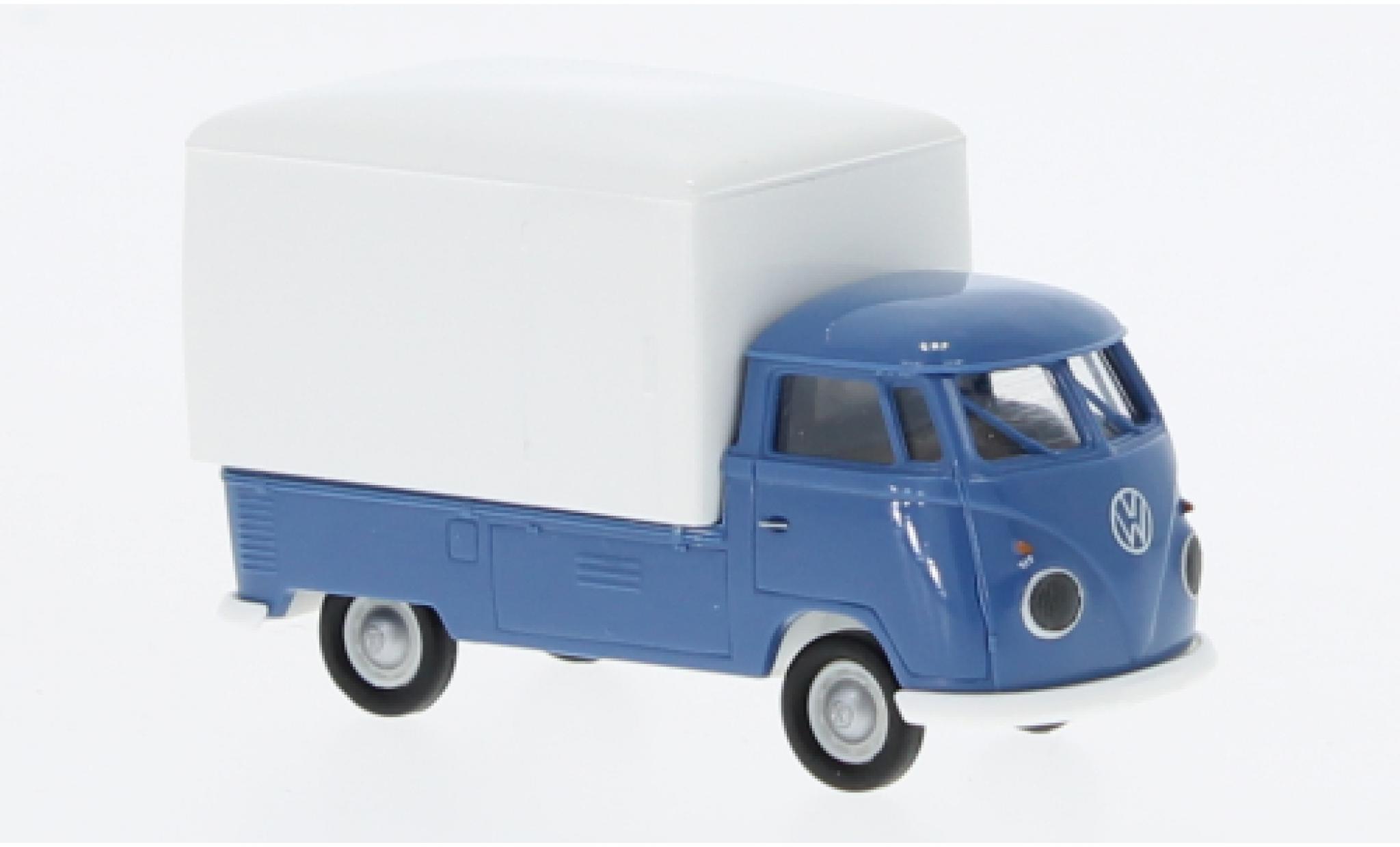 Volkswagen T1 1/87 Brekina b Gro&szlig;raum-wagon conteneur blauw/wit 1960 modelauto