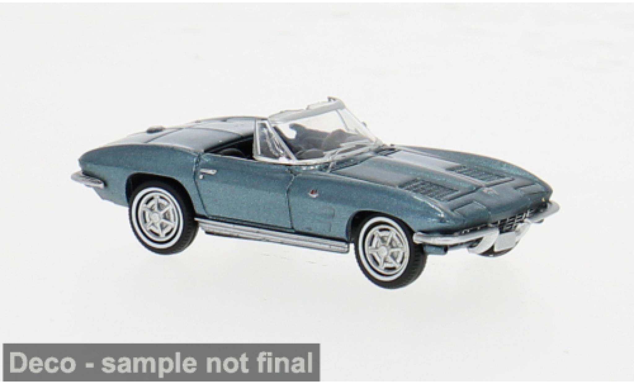 Chevrolet Corvette 1/87 Brekina C2 Cabrio metallic groen 1962 1:87 modelauto