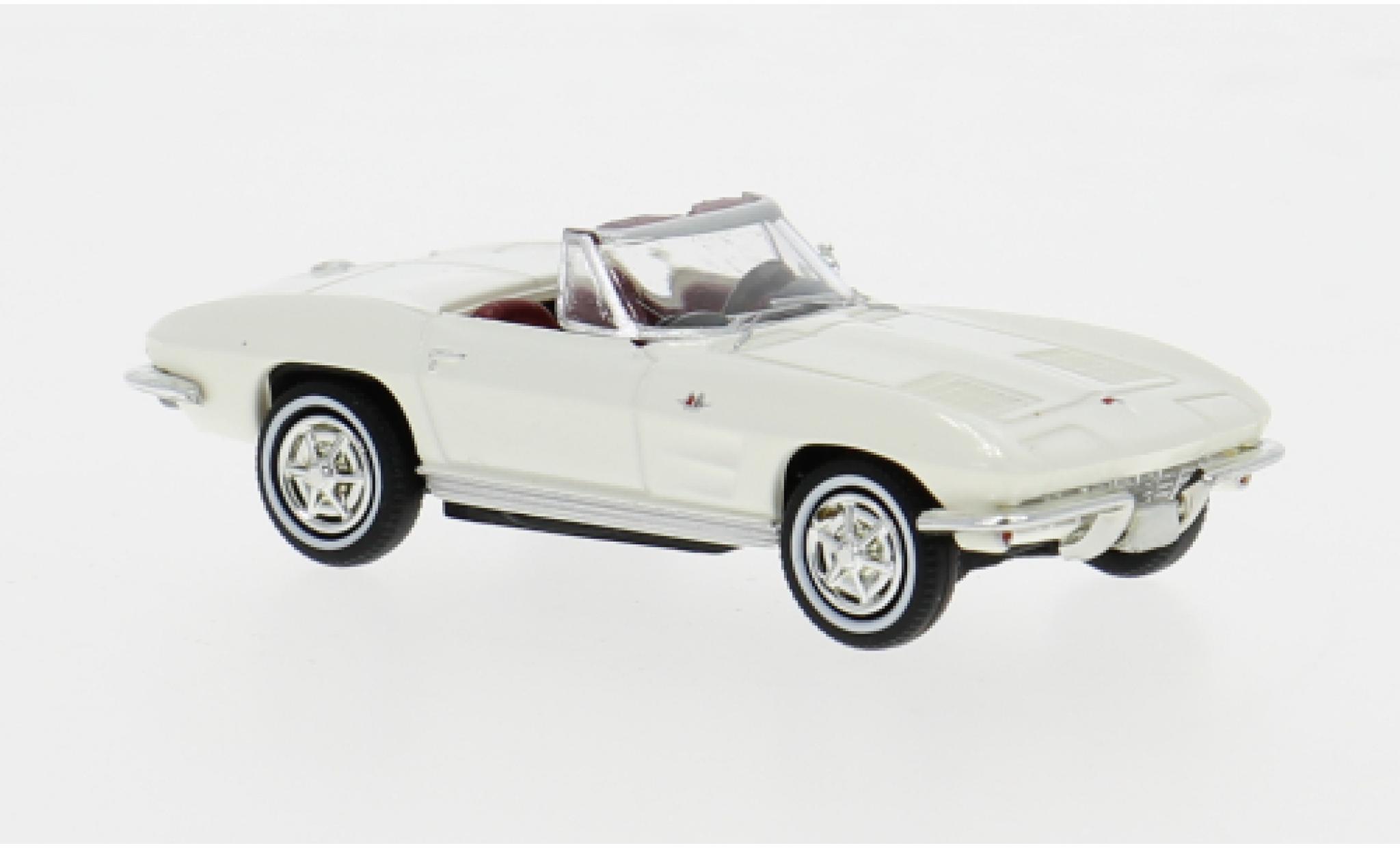 Chevrolet Corvette 1/87 Brekina C2 Cabrio wit 1962 1:87 modelauto