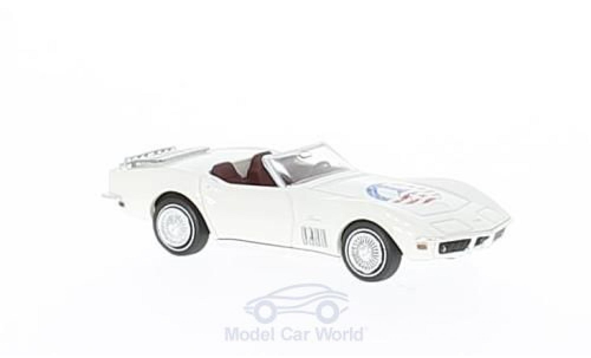 Chevrolet Corvette C3 1/87 Brekina C3 Cabriolet wit/Dekor Peace modelauto