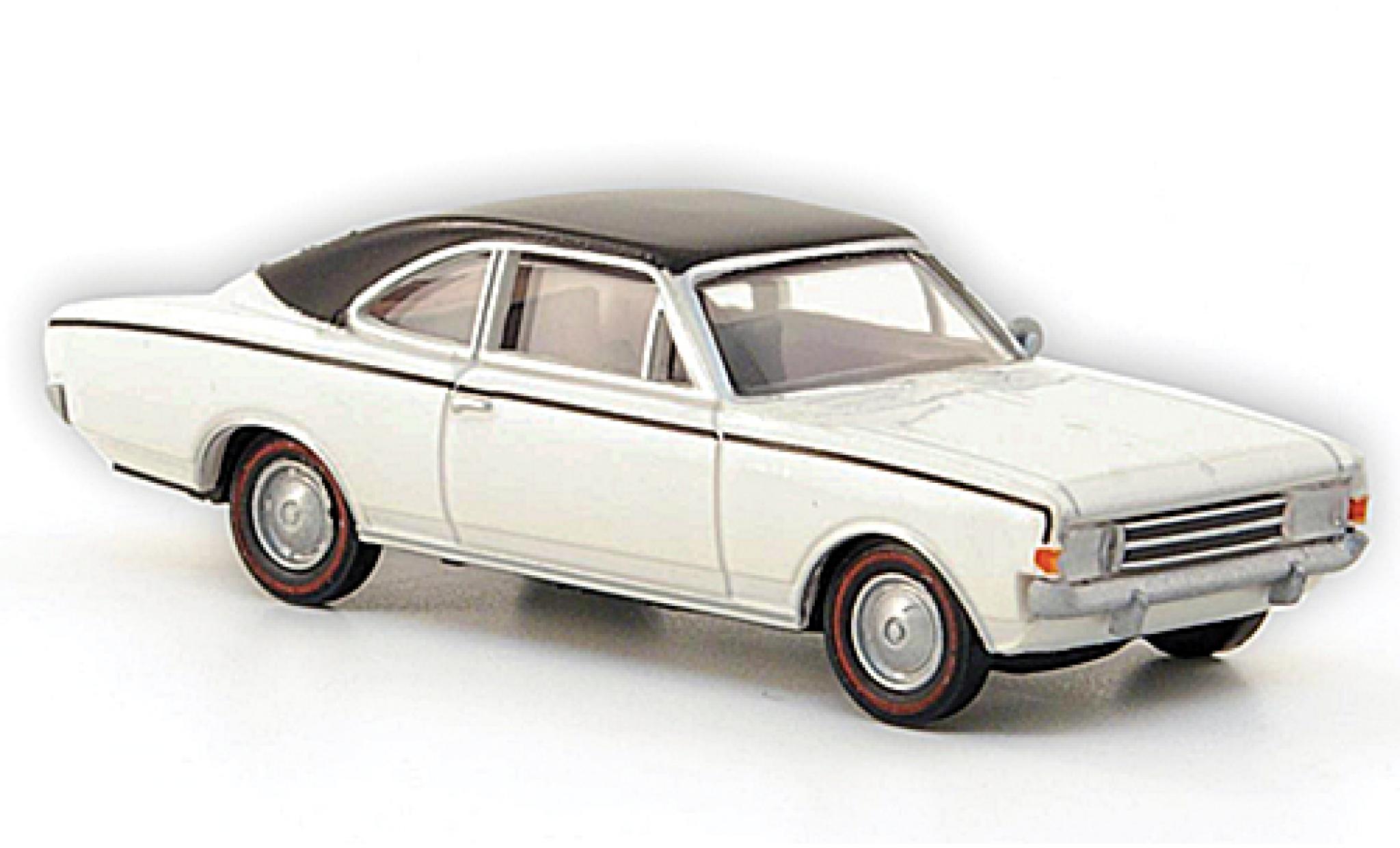 Opel Rekord 1/87 Brekina C Coupe wit/matt-zwart modelauto