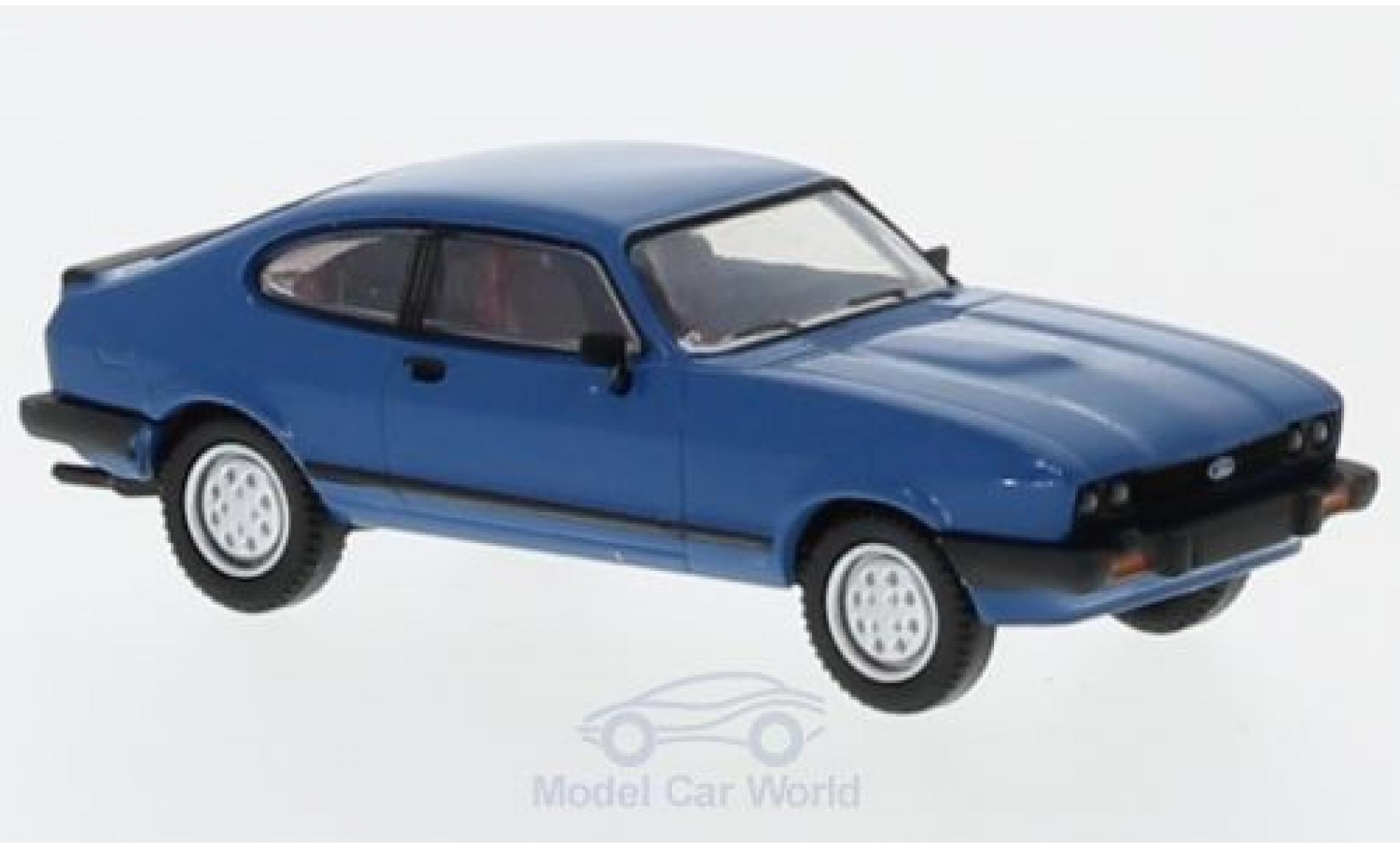 Ford Capri 1/87 Brekina MKIII blauw 1981 modelauto