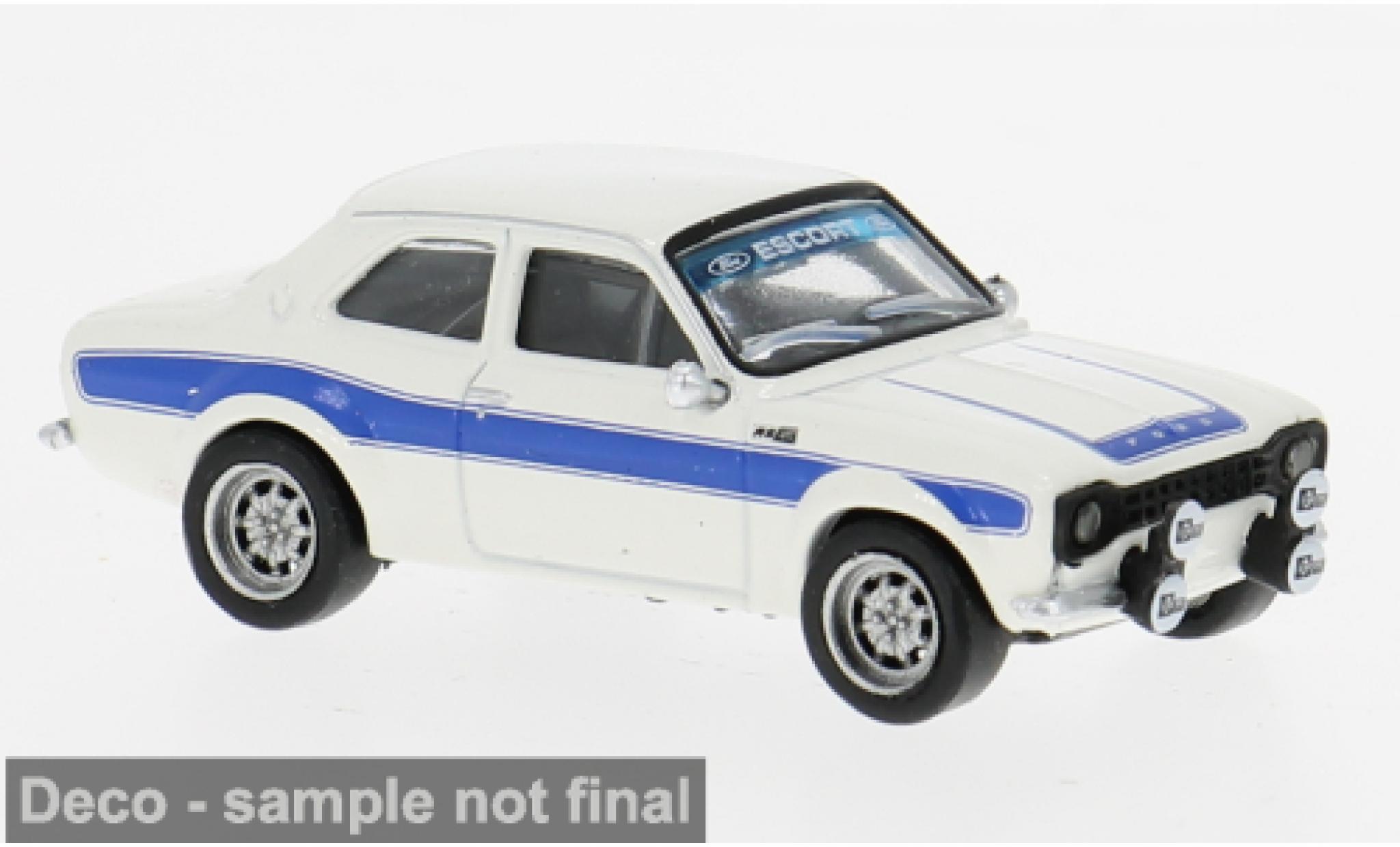 Ford Escort 1/87 Brekina RS 1800 MKI wit/blauw 1969 1:87 modelauto