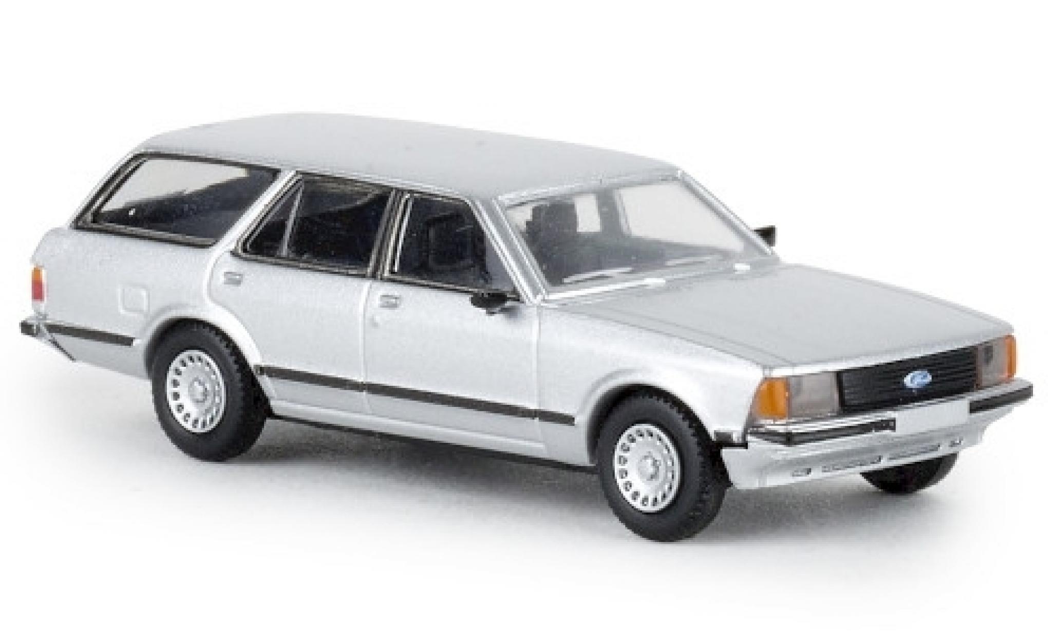 Ford Granada 1/87 Brekina II Turnier metallic grijs 1977 TD modelauto