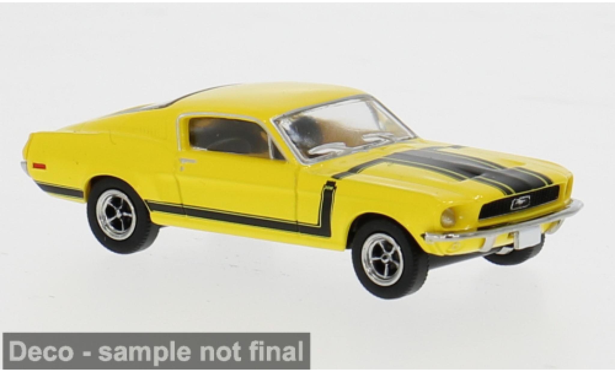 Ford Mustang 1/87 Brekina Fastback geel 1968 1:87 modelauto