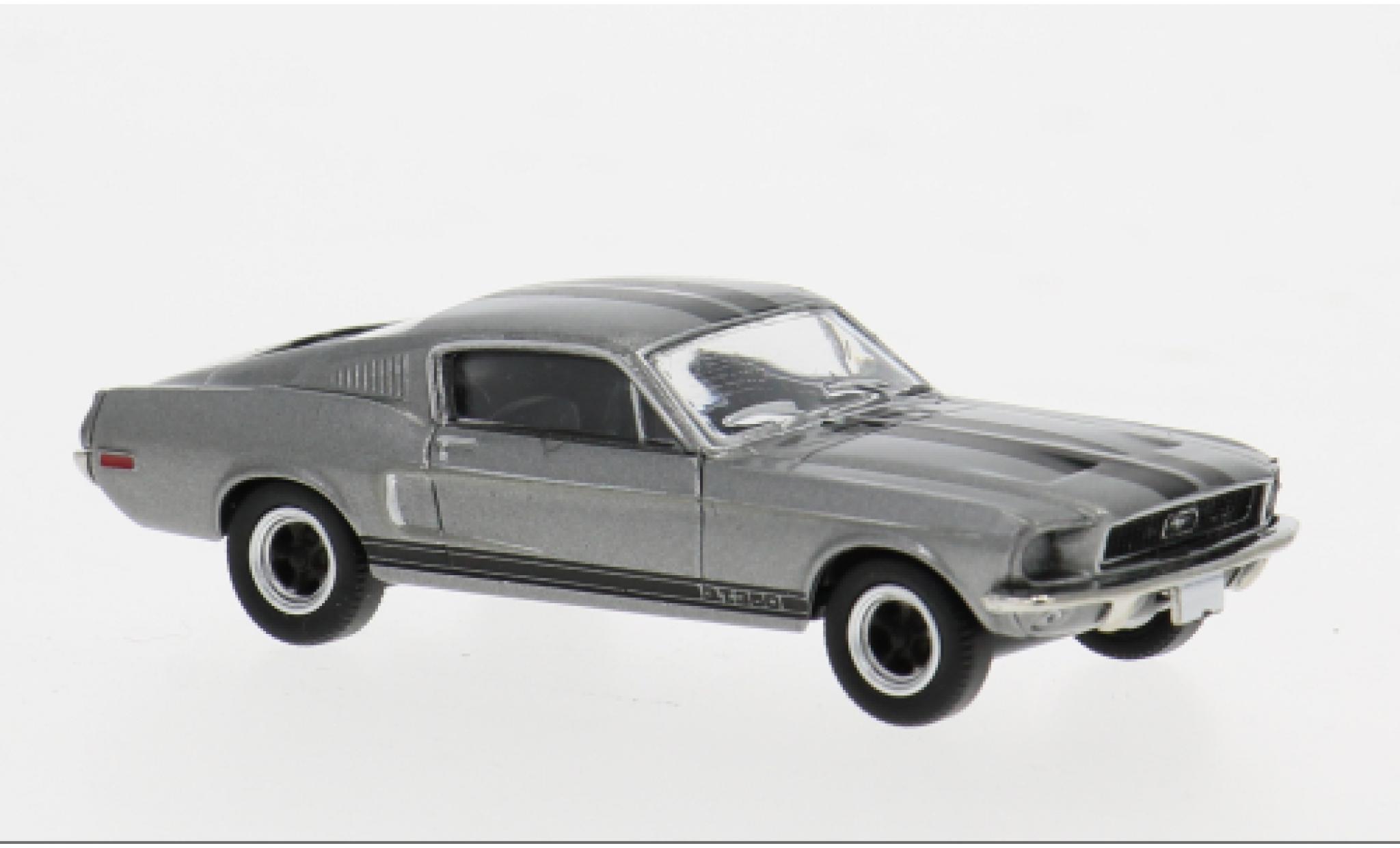 Ford Mustang 1/87 Brekina GT 350 Fastback metallic grijs/zwart 1968 1:87 modelauto