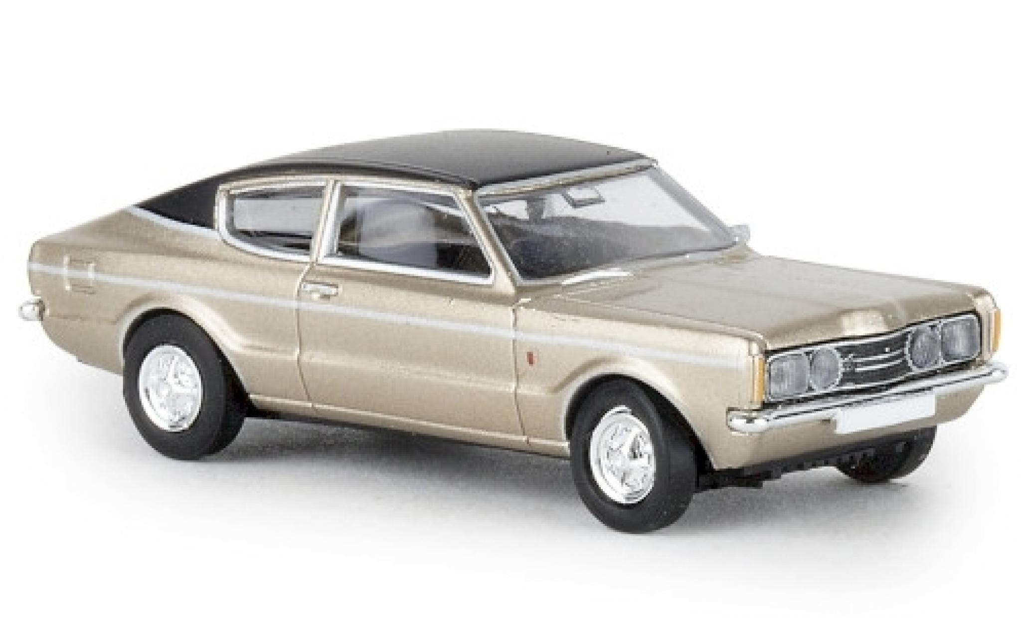 Ford Taunus 1/87 Brekina Coupe GXL gold/zwart 1972 modelauto